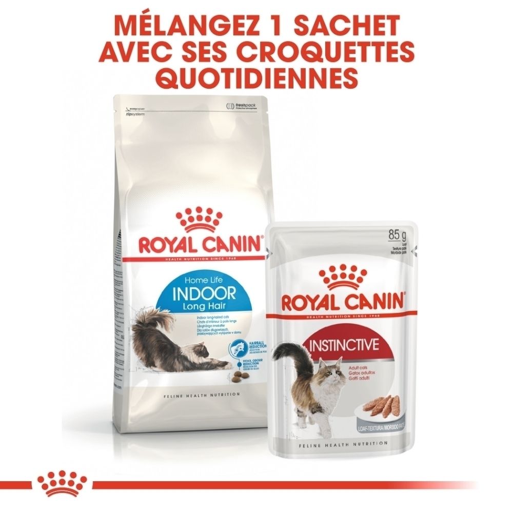 Royal Canin Katzenfutter: Beutel für Langhaar-Indoor-Katzen und Beutel für instinktive Ernährung.