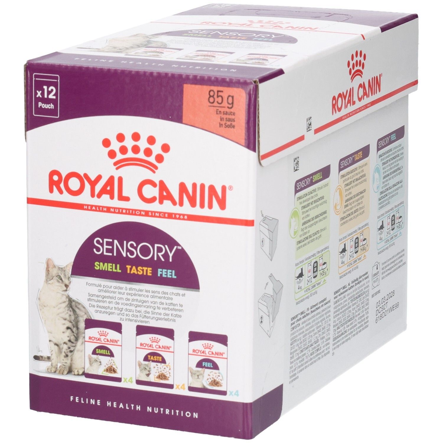 Royal Canin Multipack: 12x 85g Beutel. Feline Health Nutrition. Vorderseite.