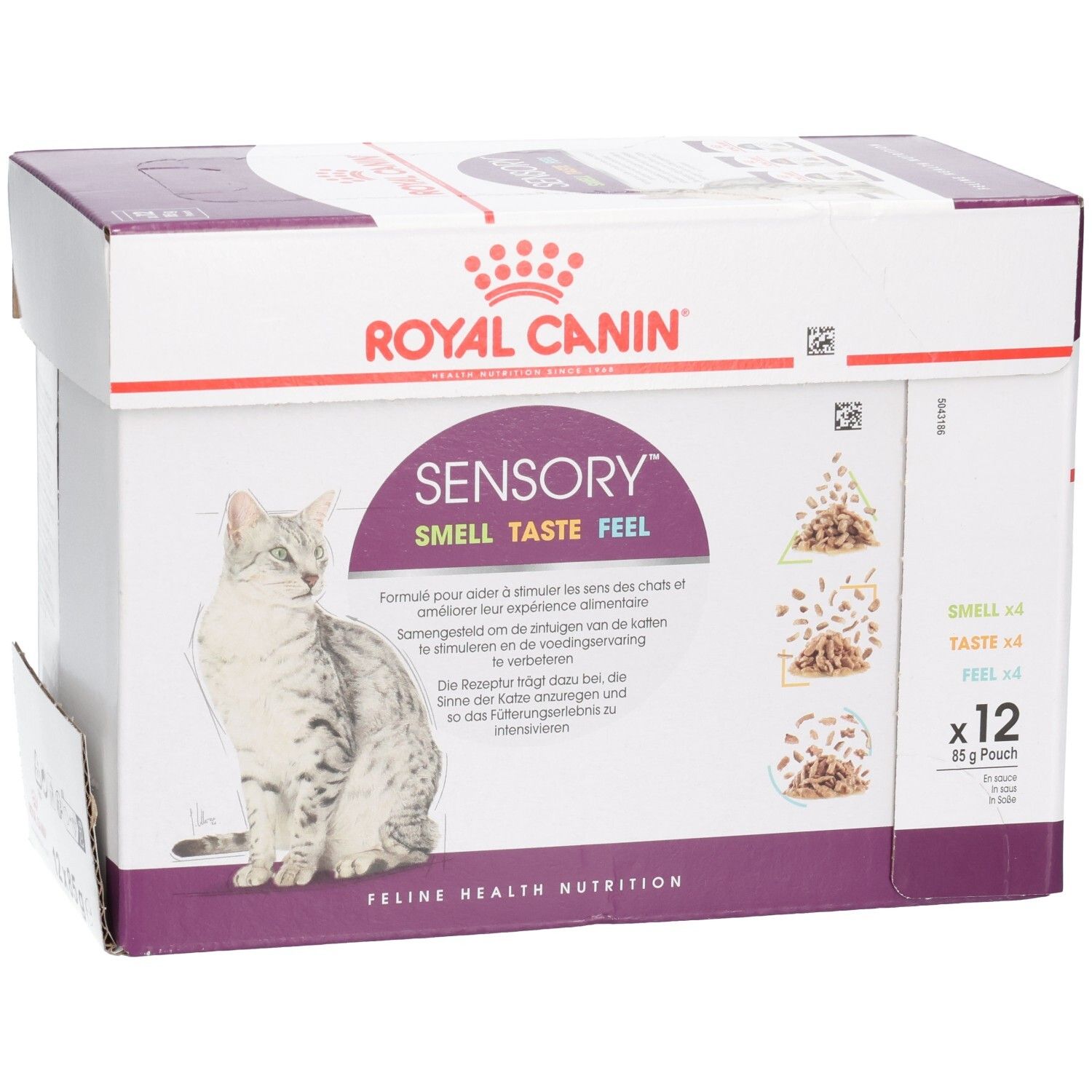Royal Canin Multipack: 12x 85g Beutel. Feline Health Nutrition. Vorderansicht.