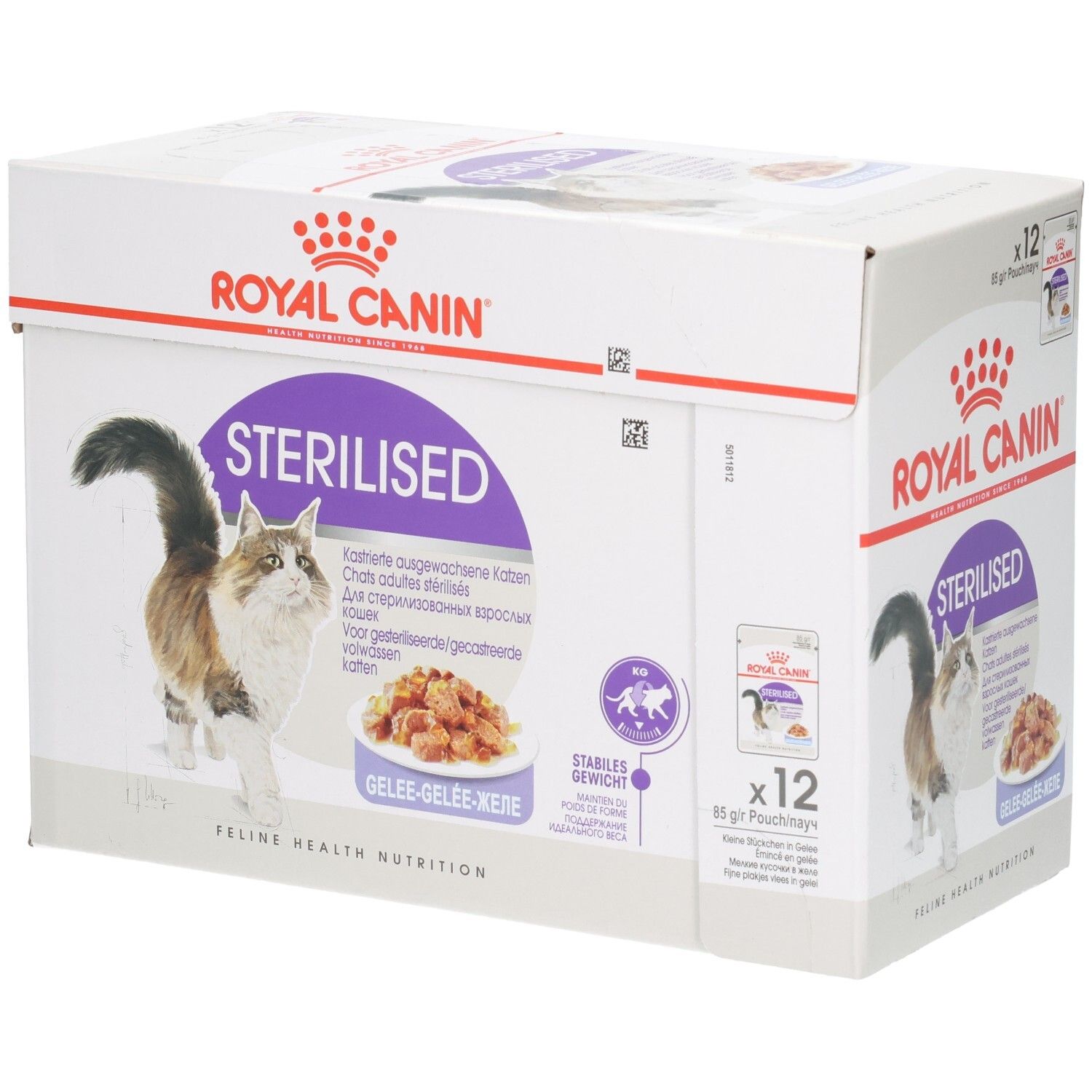 Royal Canin Sterilised Katzenfutter-Karton, 12x85g Pouch.