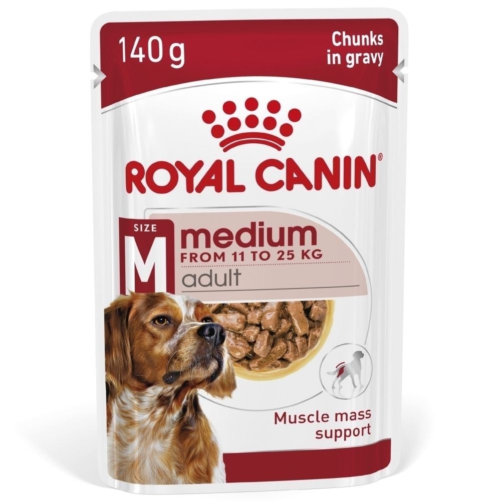 Royal Canin 140g Beutel für mittelgroße erwachsene Hunde, Muskulaturunterstützung.