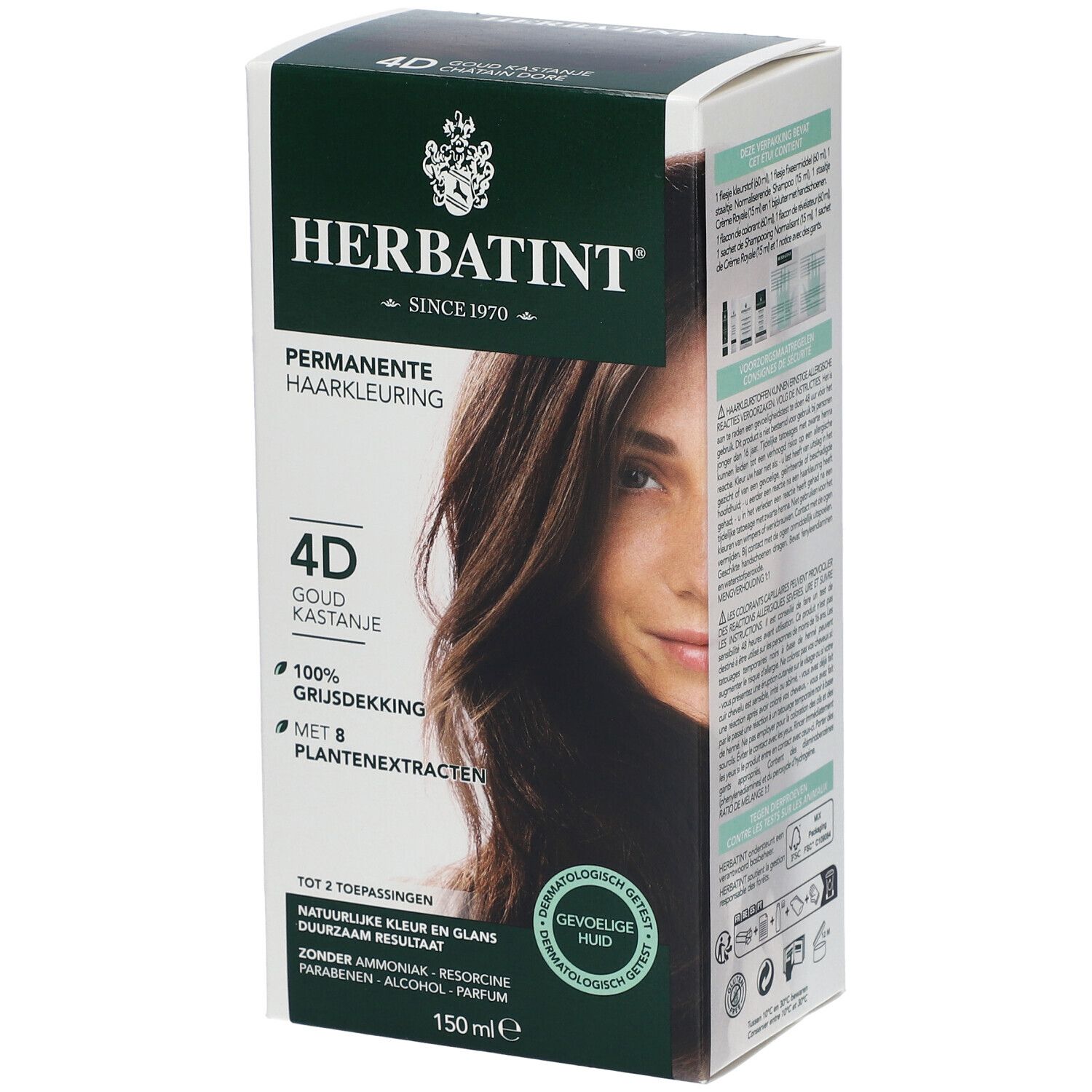 HERBATINT® 4D golden Kastanienbraun golden Blond permanent Haar Coloration