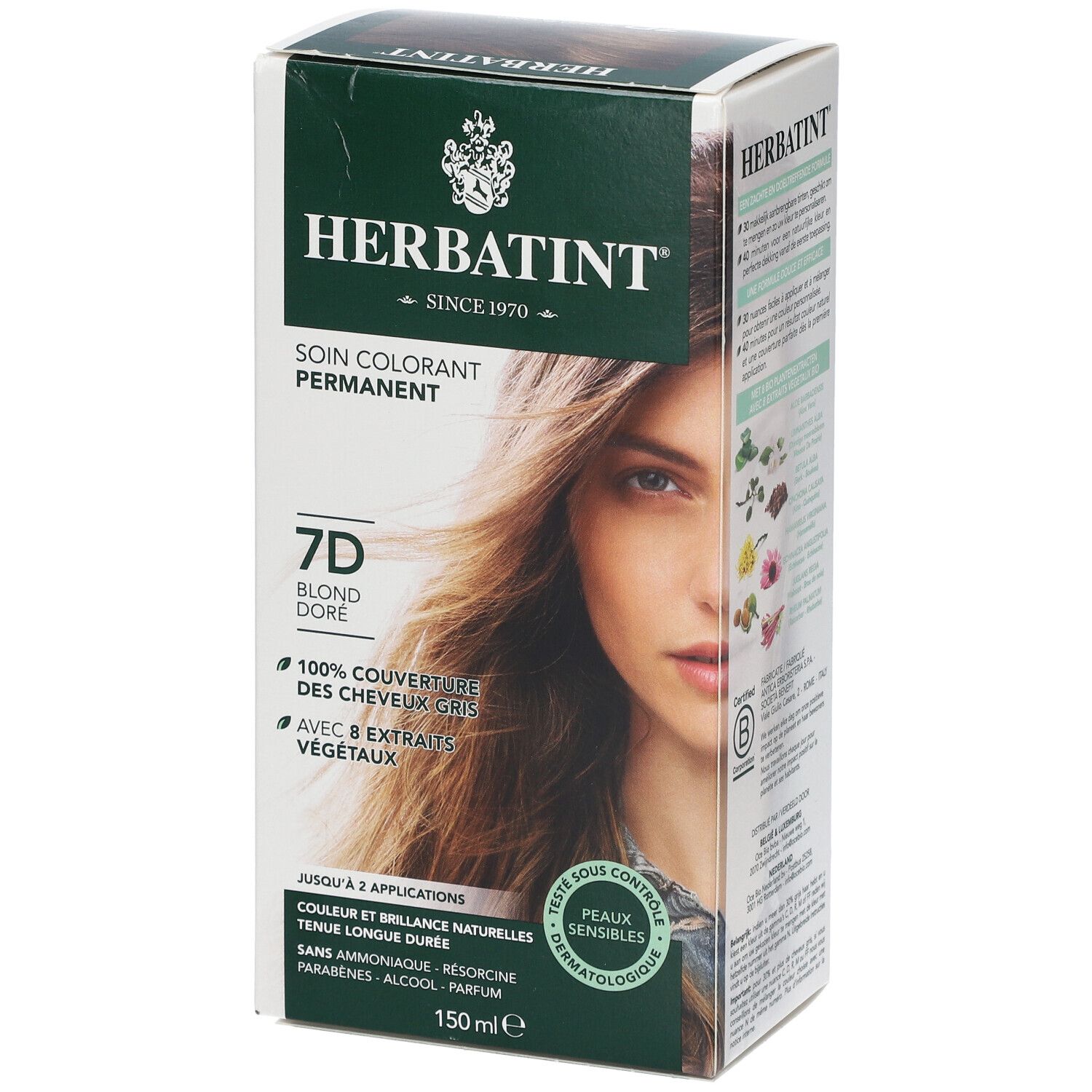 HERBATINT® Soin Colorant Permanent Blond Doré 7D