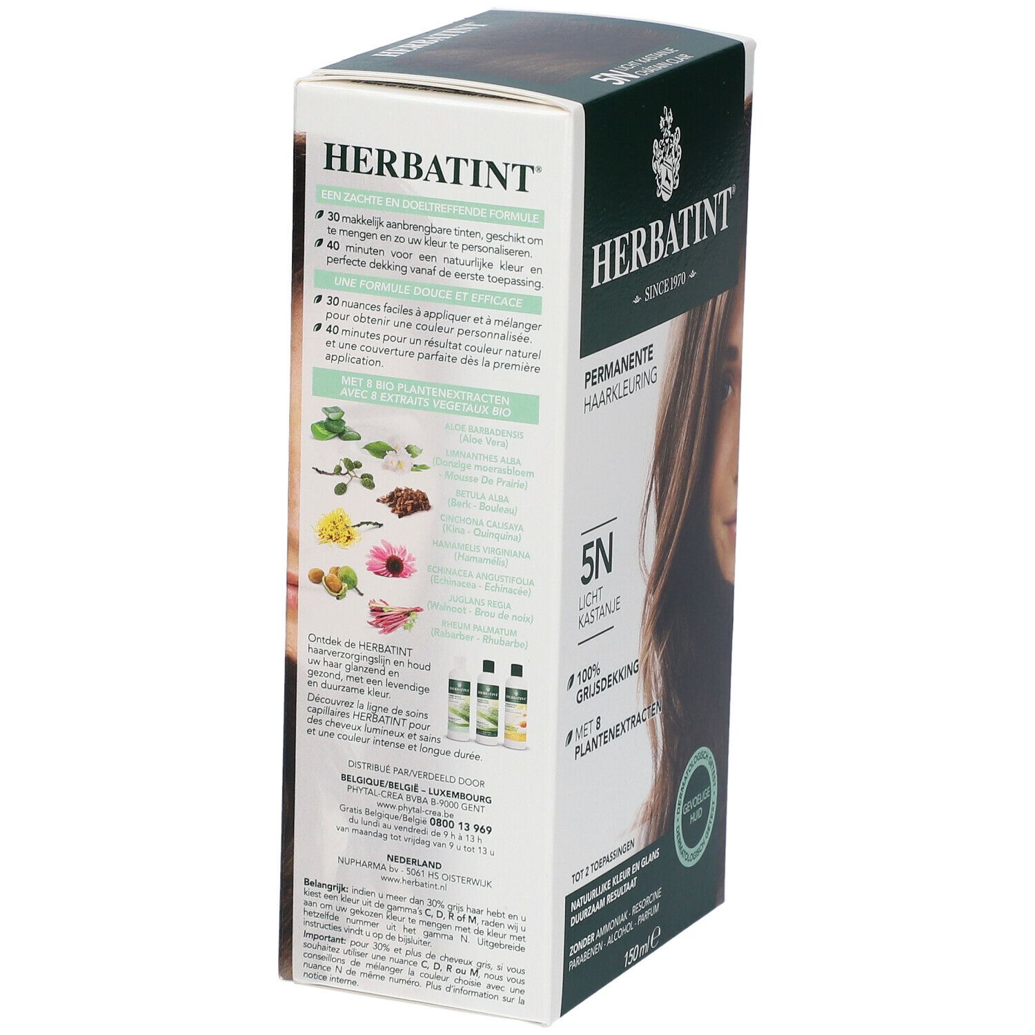 Herbatint Soin colorant permanent Châtain clair 5N