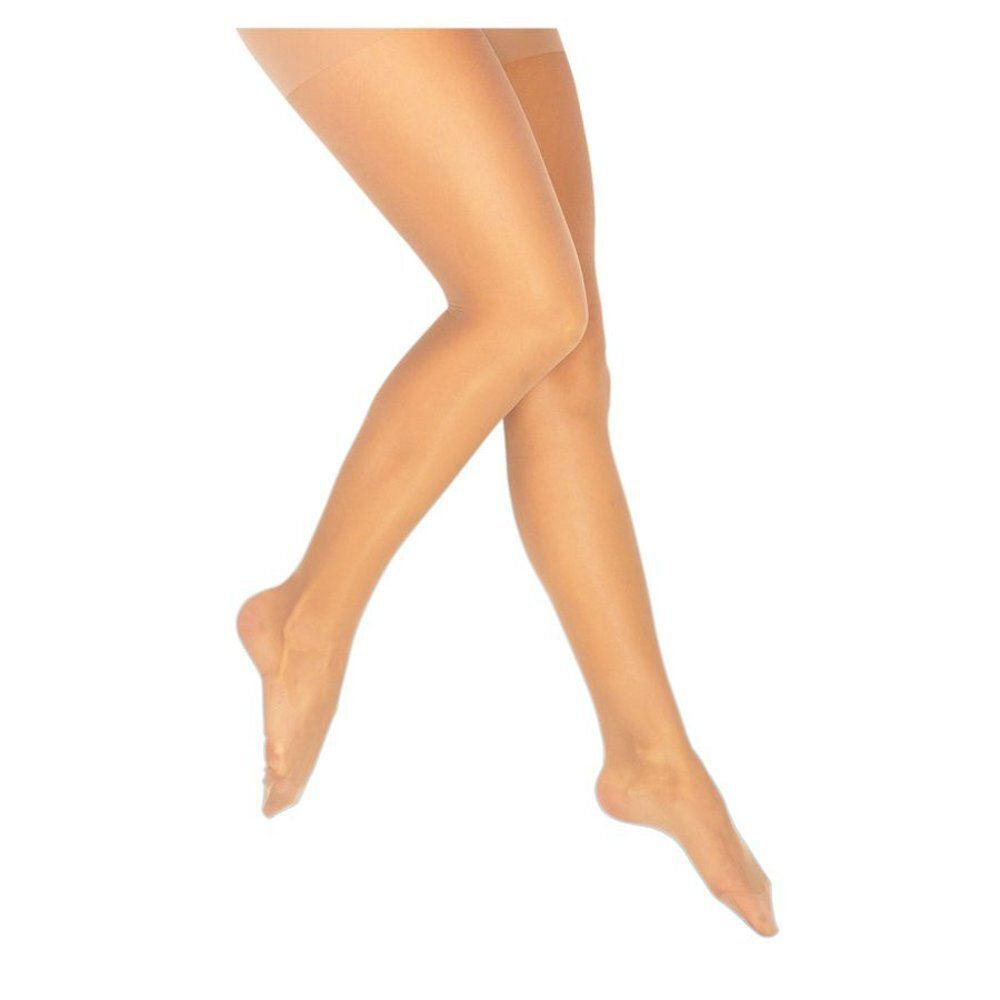 Jambes en collants couleur chair. Découpe.