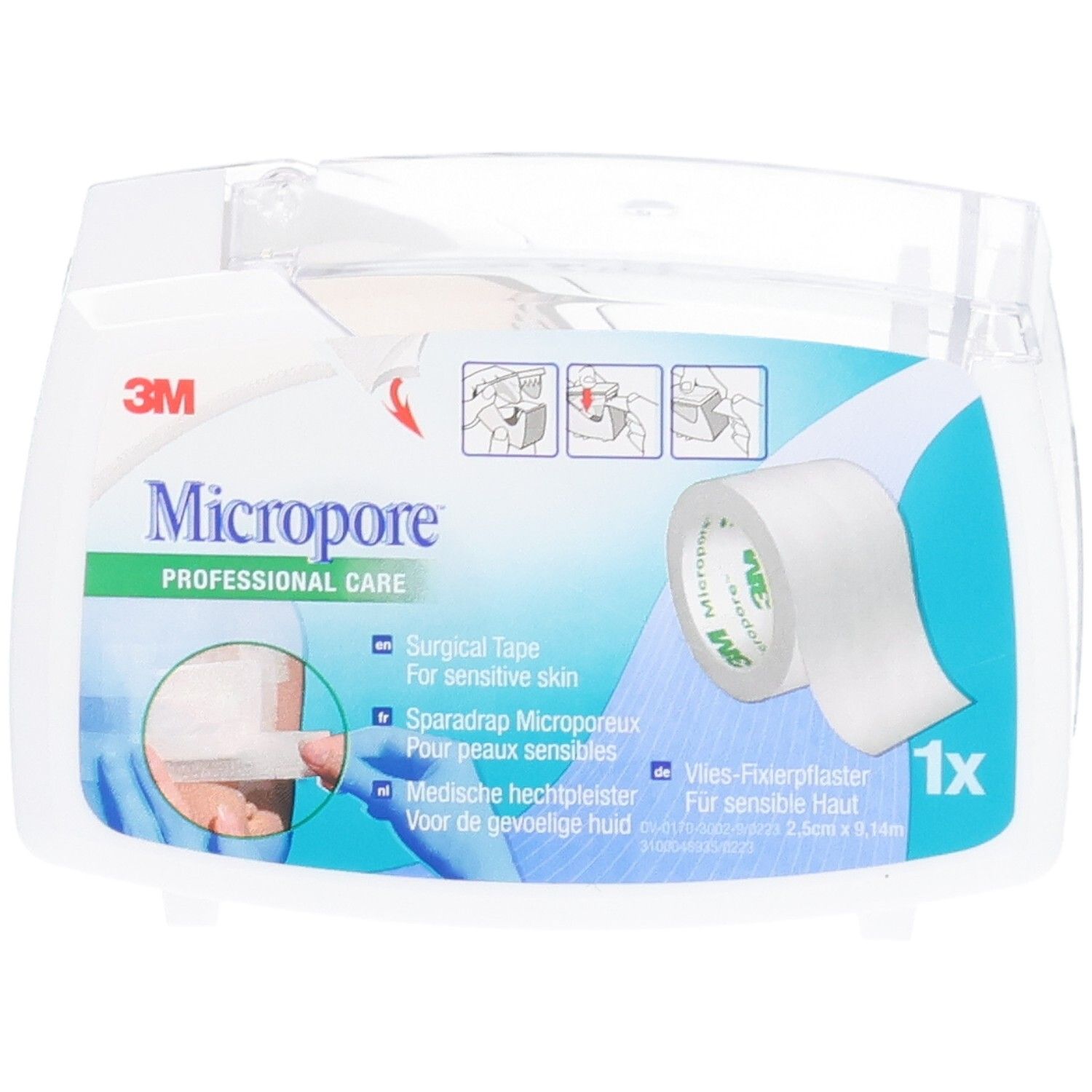 3M Micropore professionelles medizinisches Klebeband für empfindliche Haut, 1 Rolle.