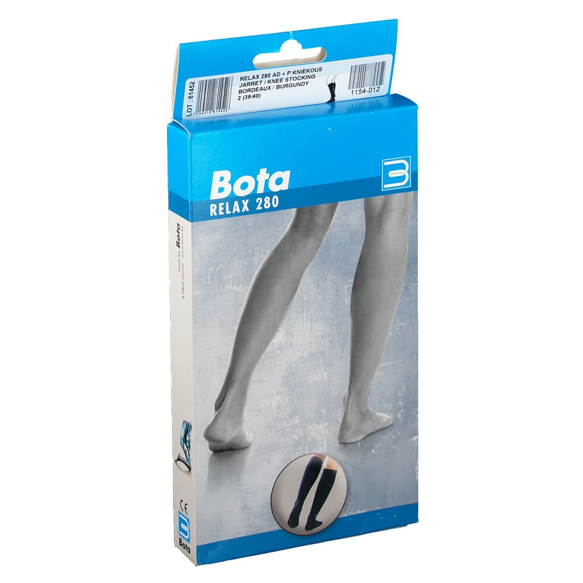 Bota Relax 280 Stützstümpfe AD+P Bordeaux Gr. 2 39/40