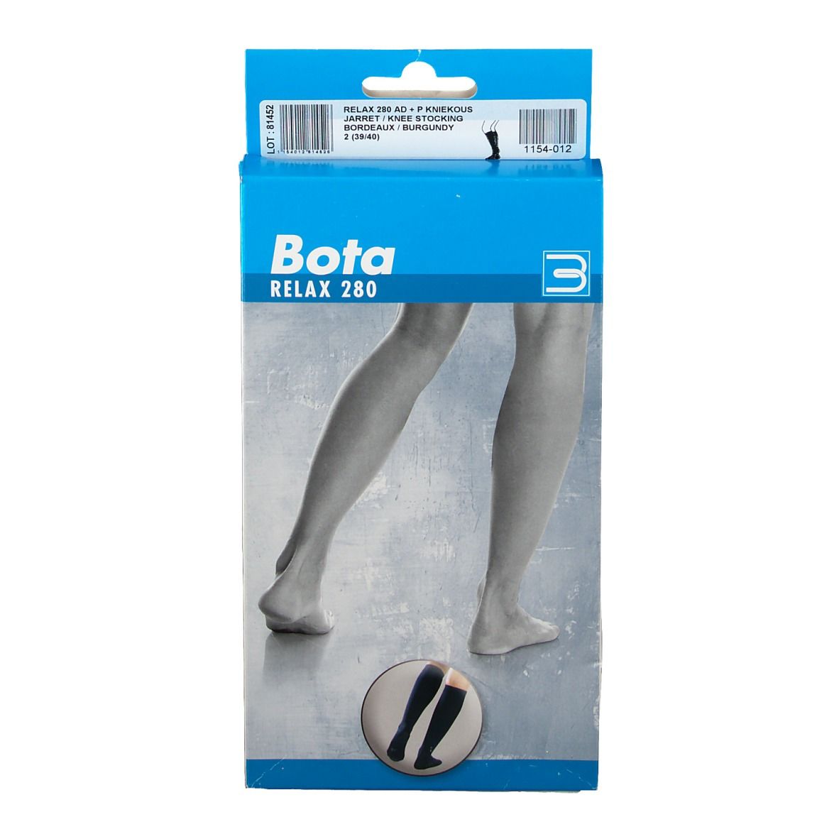 Bota Relax 280 Stützstümpfe AD+P Bordeaux Gr. 2 39/40