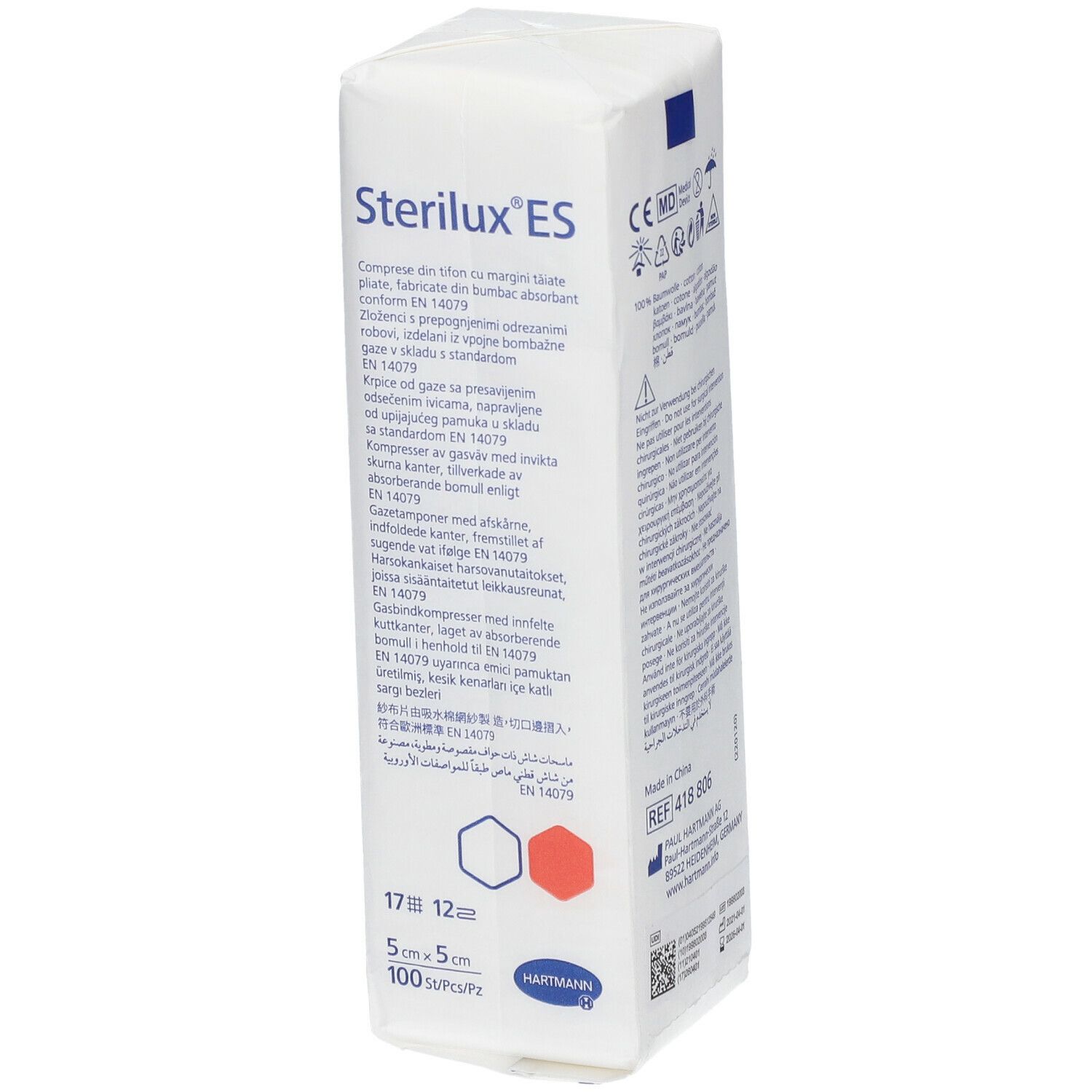 Sterilux® ES-Kompressen unsteril 12fach 5 x 5 cm
