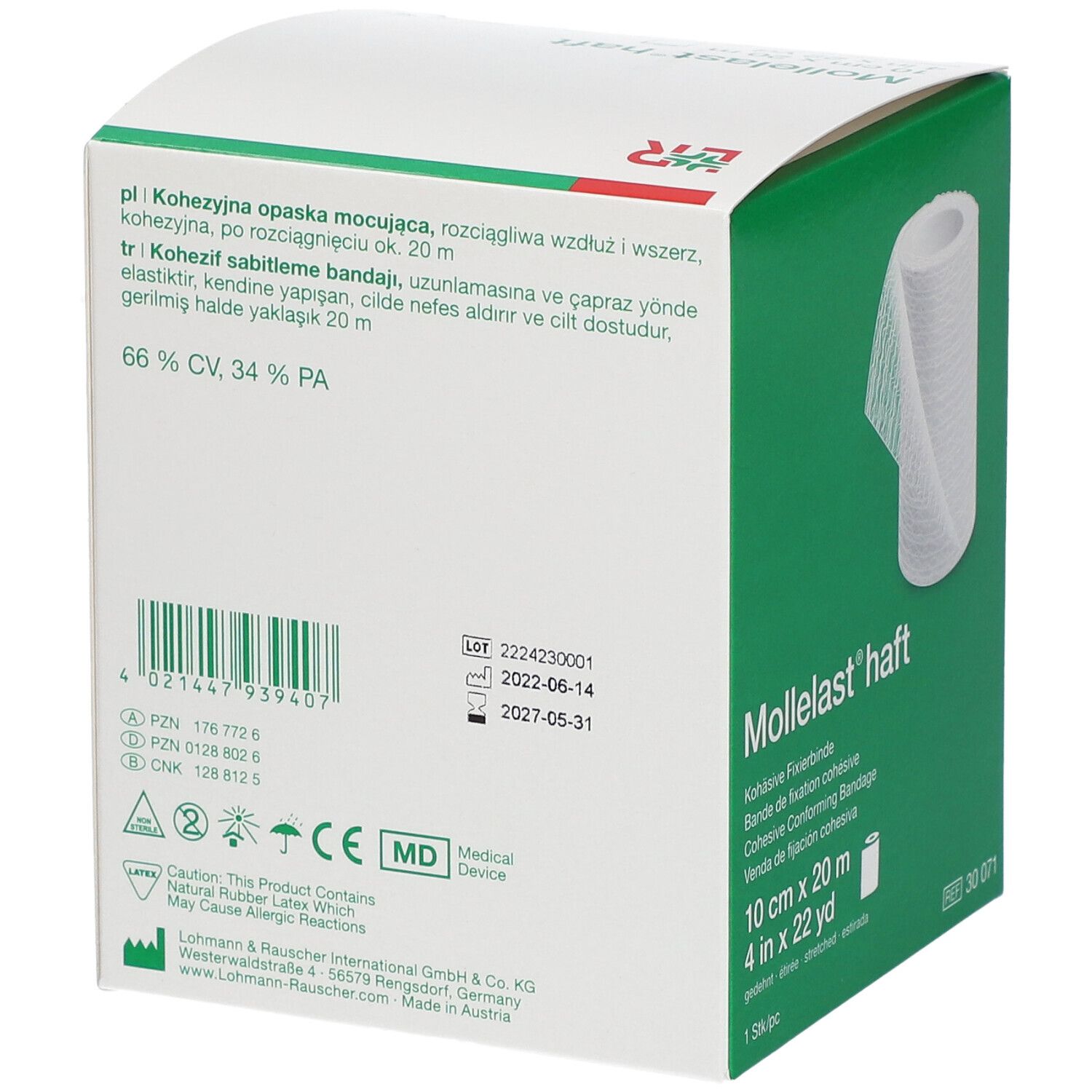 Mollelast® haft Kohäsive Fixierbinde Ref 30071 10 cm x 20 m