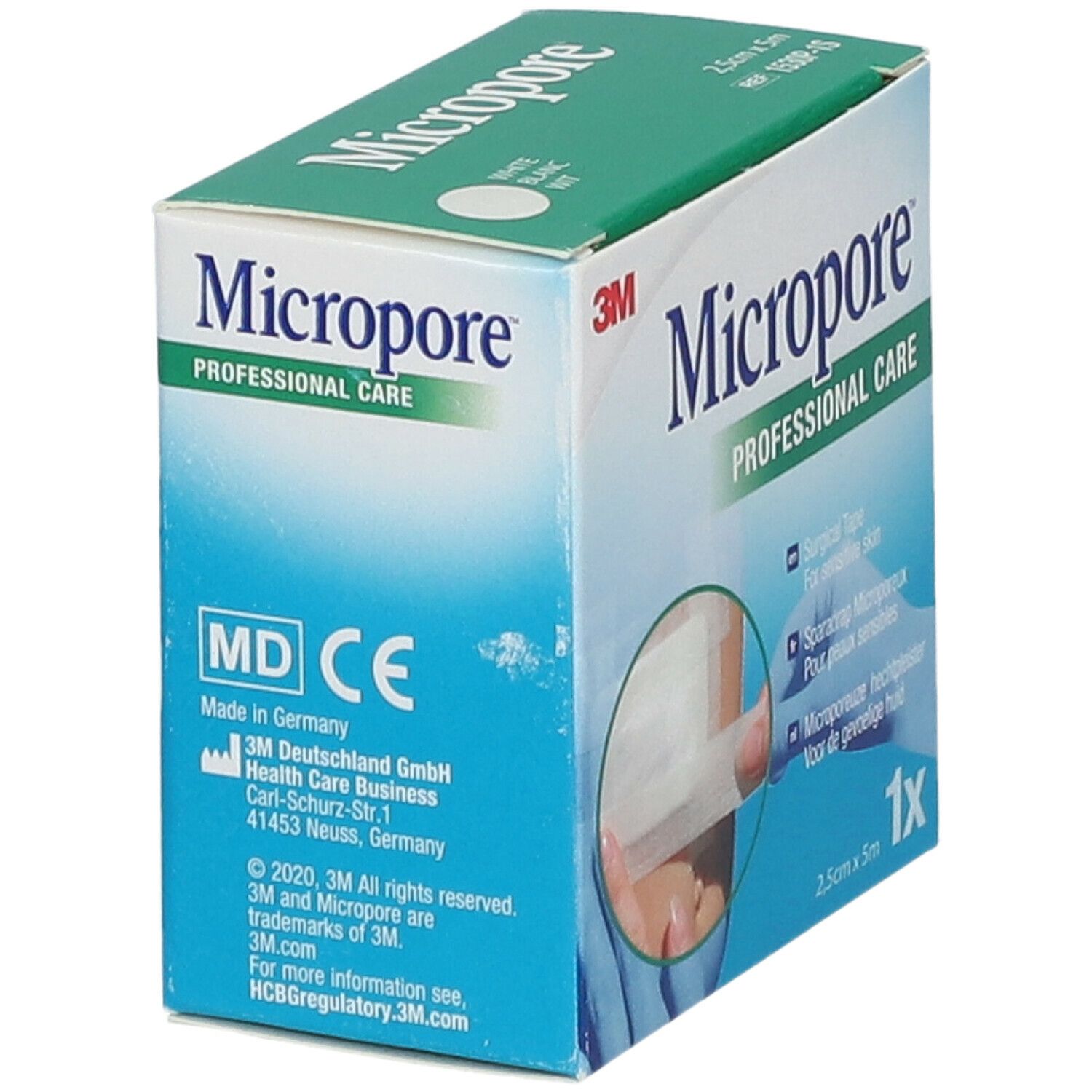 3M™ Micropore™ Silicone Sparadrap microporeux 2,5 cm x 5 m