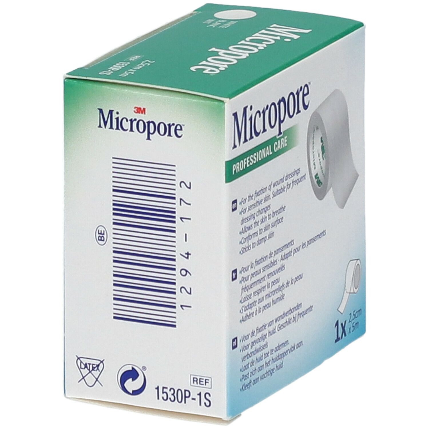 3M™ Micropore™ Silicone Sparadrap microporeux 2,5 cm x 5 m