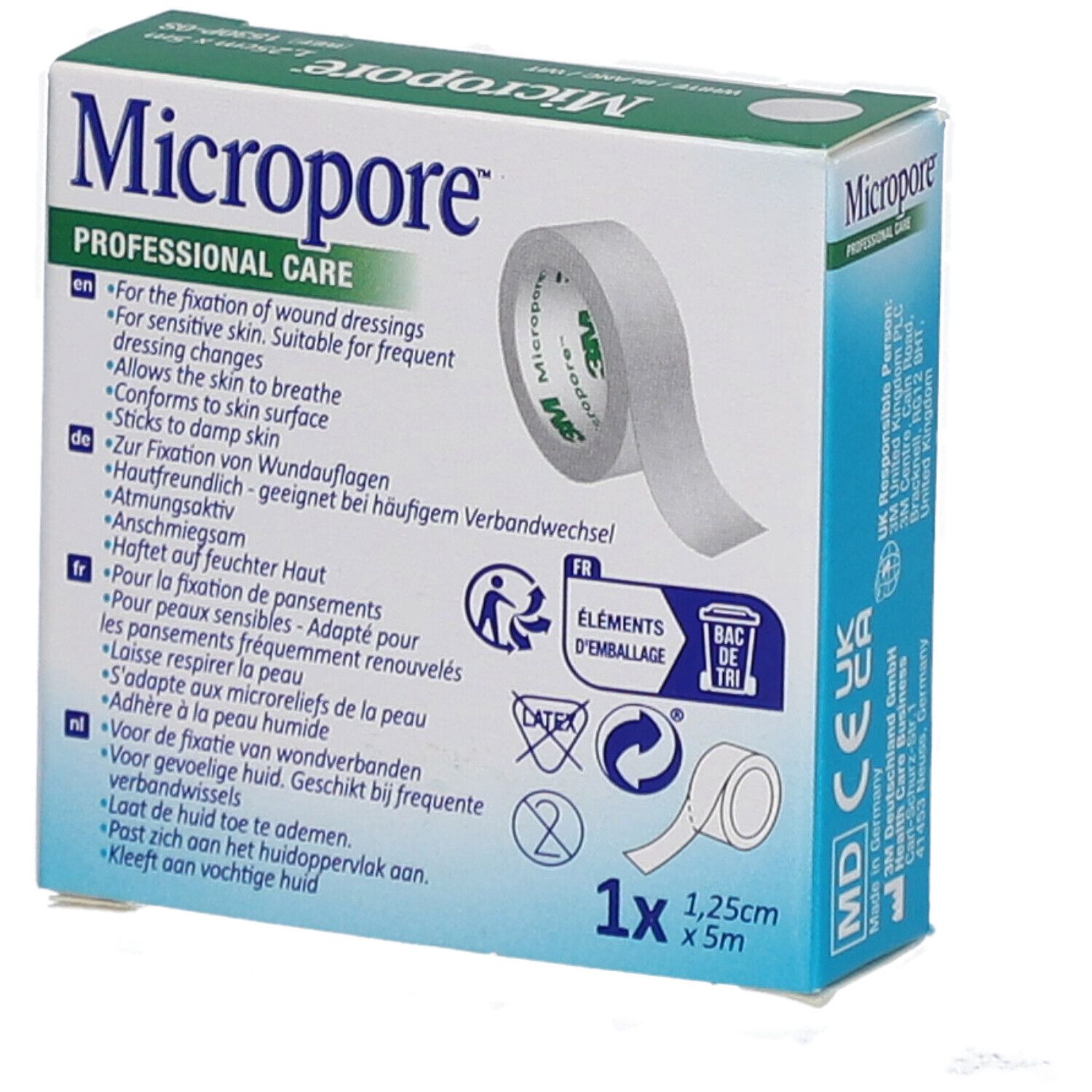 3M Micropore™ Sparadrap microporeux 5 m x 1,25 cm