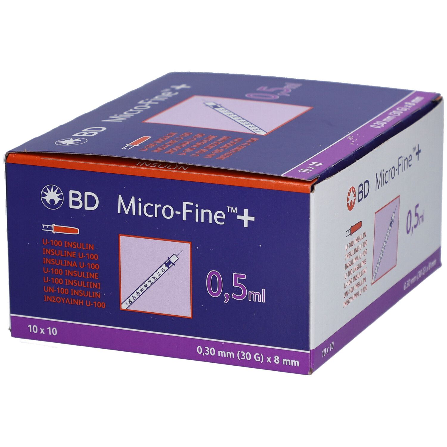 BD Micro-Fine™ 30 G 0,30 x 8 mm 0,5 ml + U-100 Insulin Innen sterile Insulinspritze