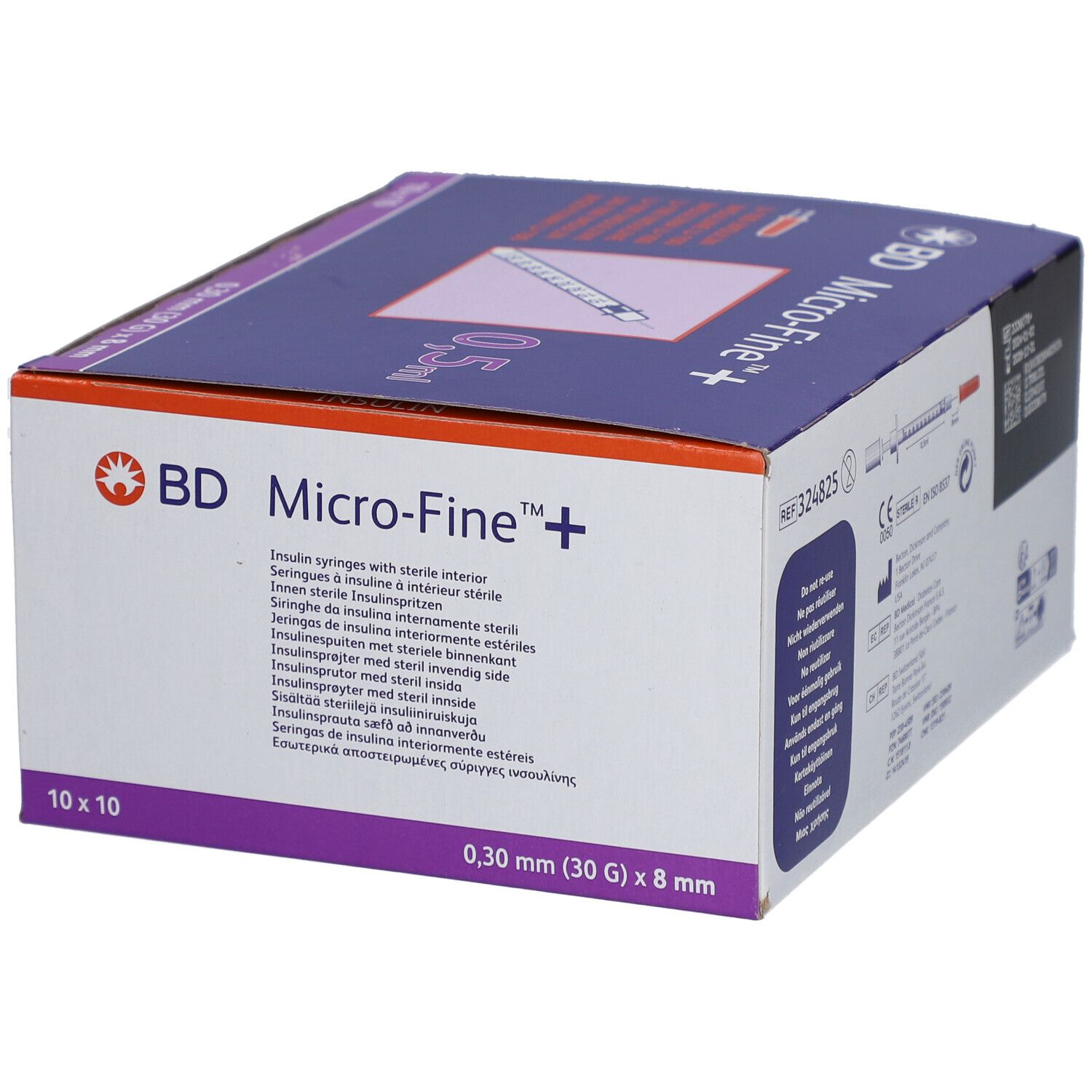 BD Micro-Fine™ 30 G 0,30 x 8 mm 0,5 ml + U-100 Insulin Innen sterile Insulinspritze