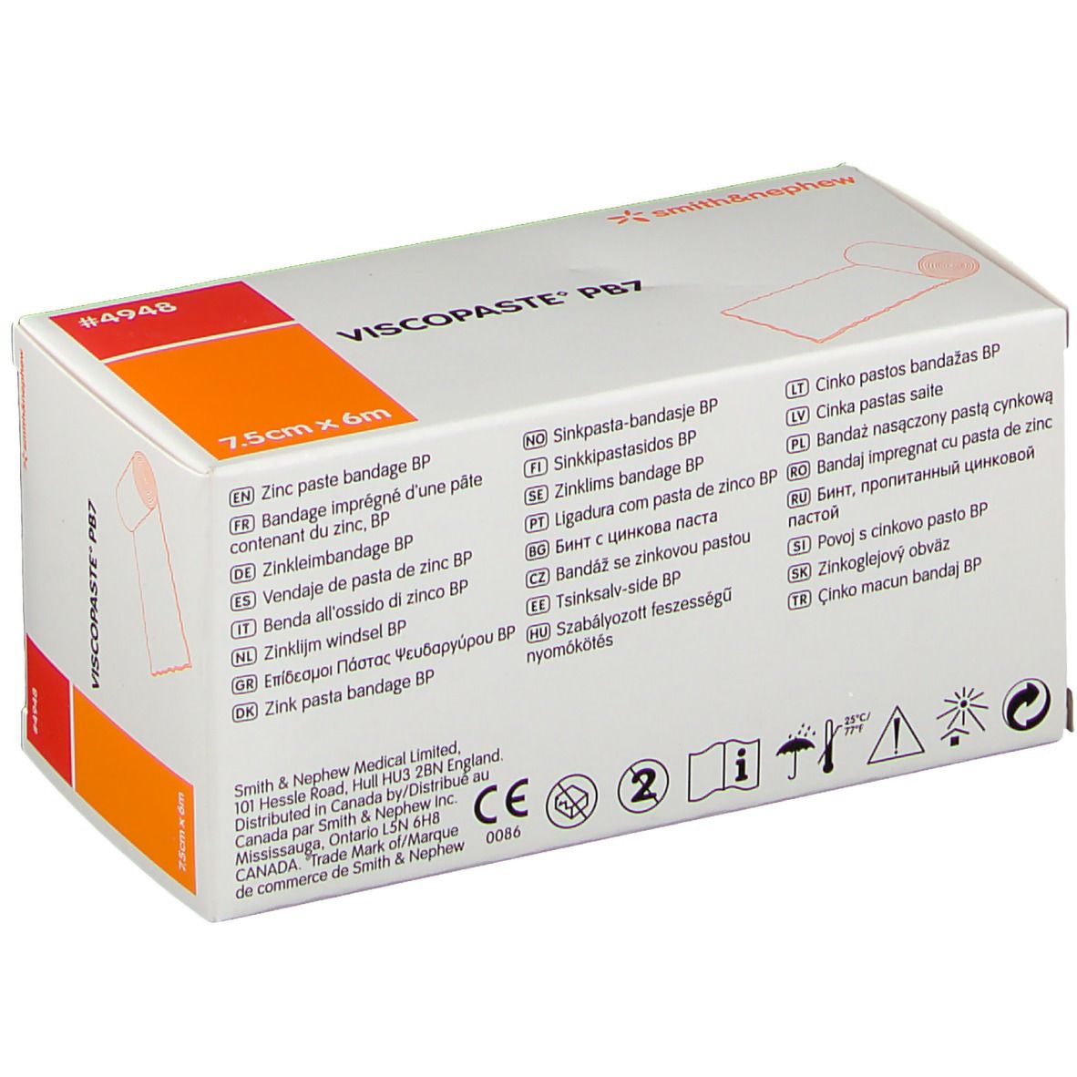 VISCOPASTE® PB7 Bandage à la colle de zinc 7,5 x 6 cm