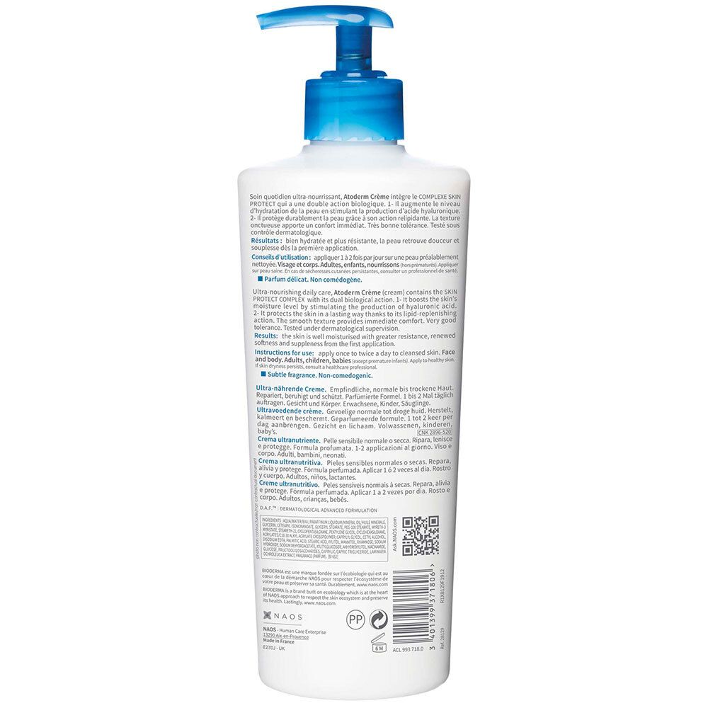 BIODERMA Atoderm Crème Ultra-nourrissante Peaux sensibles