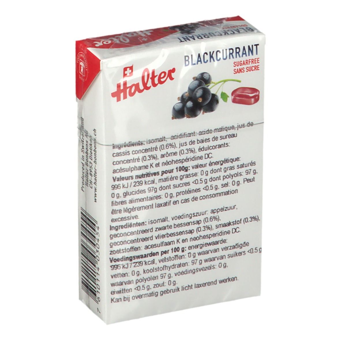 Halter Schwarze Johannisbeere Bonbons Zuckerfrei