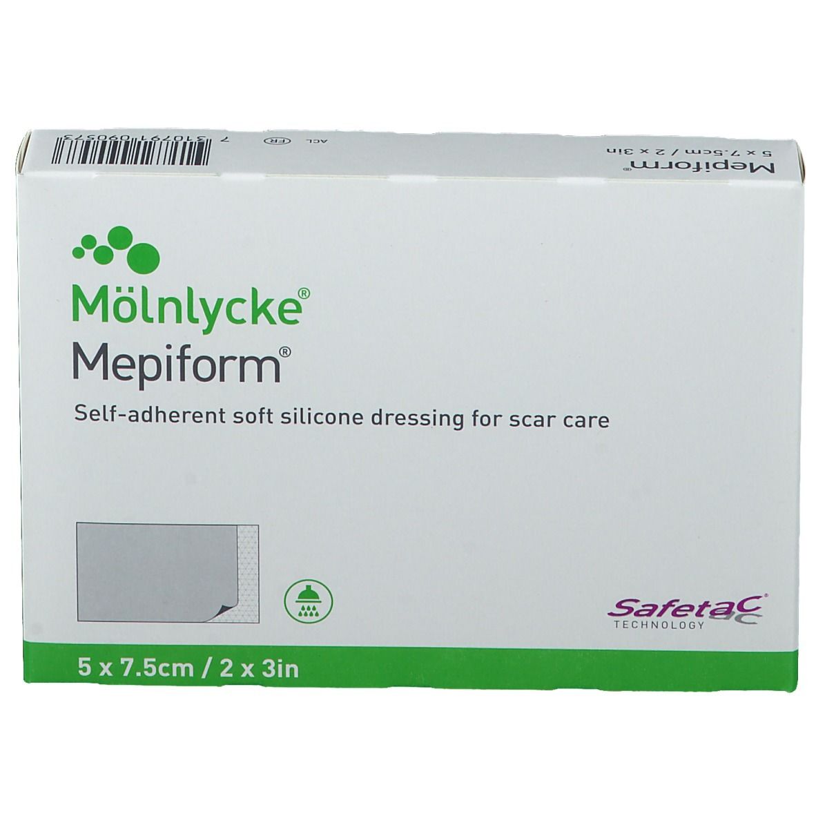 Mepiform® Pansement auto-adhésif siliconé Anti-Cicatrice 5 cm x 7