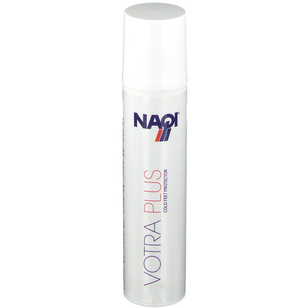 NAQI® Votra Plus, weiße Flasche mit Sprühkopf. Produktname und Logo deutlich sichtbar.