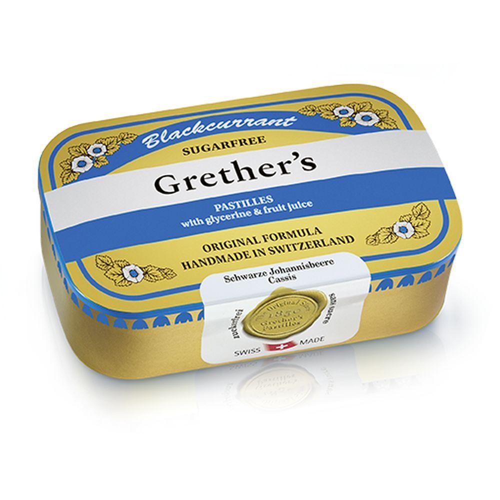 Grethers Pastilles Blackcurrant Sans Sucre