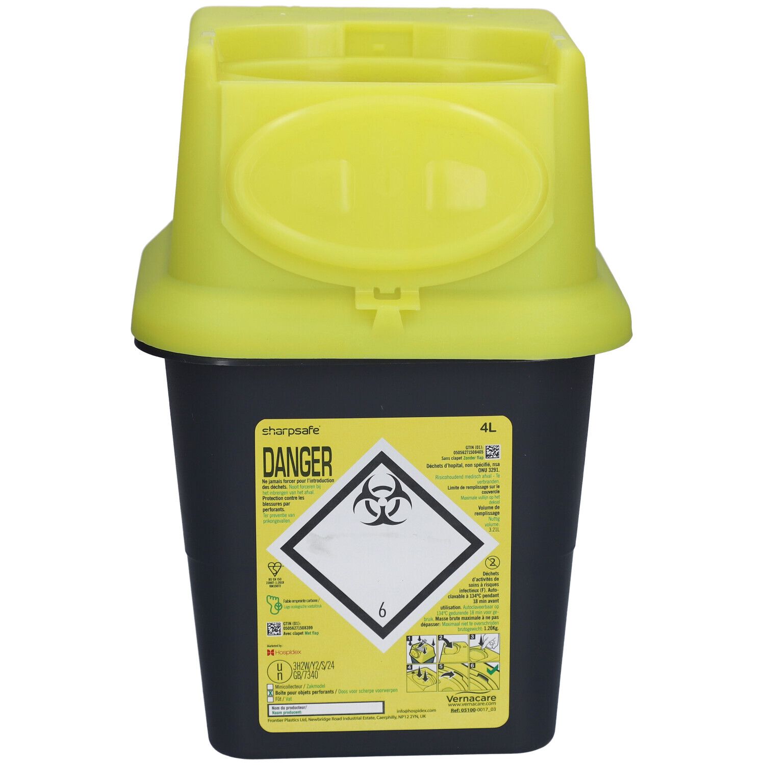 Sharpsafe® Collecteurs d'Aiguilles  4 L