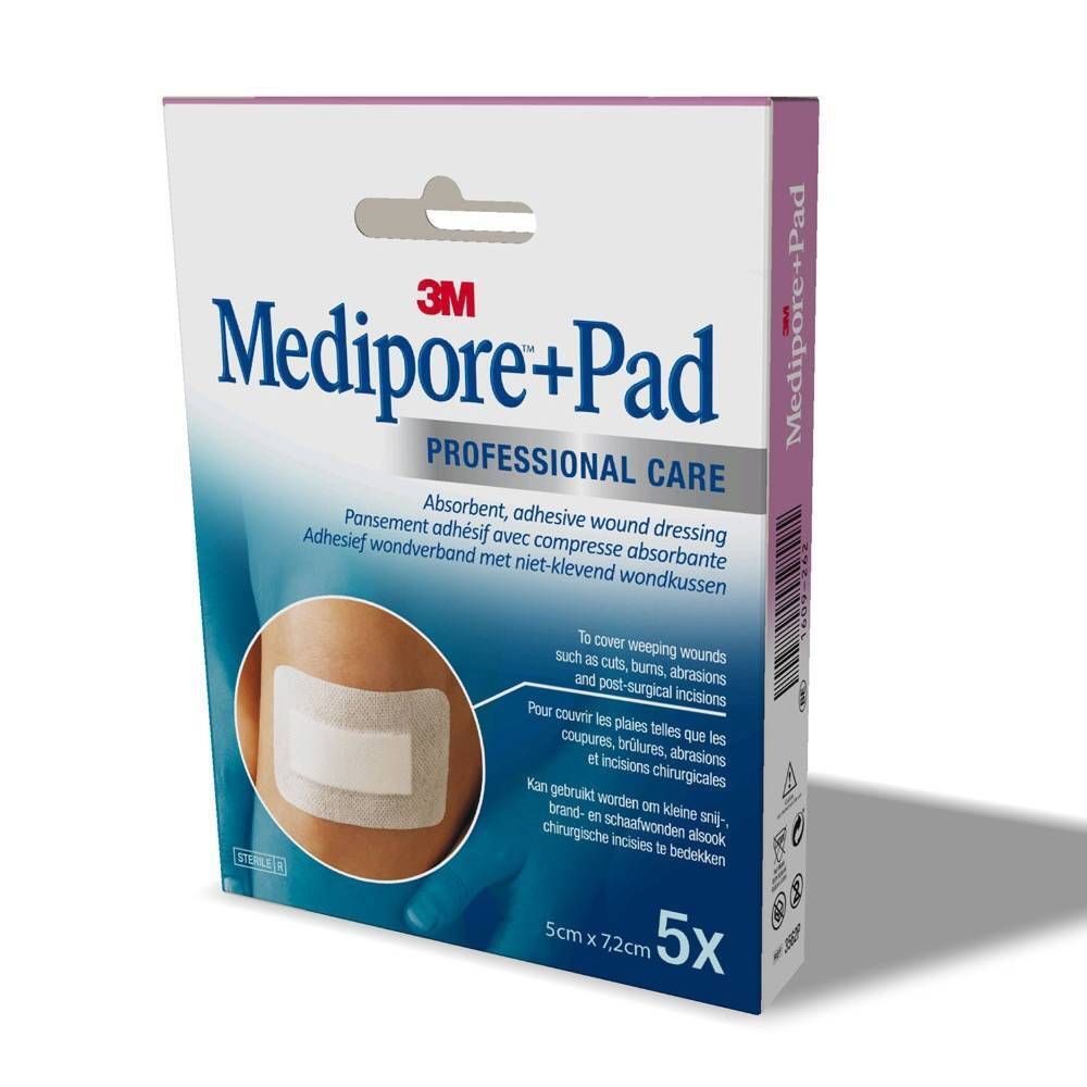 3M™ Medipore™ + Pad Steriler Wundverband mit Wundauflage 5 x 7,2 cm