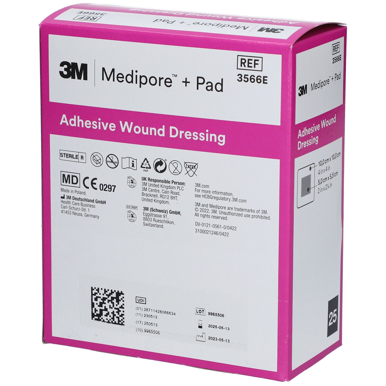 3M™ Medipore™ + Pad Steriler Wundverband mit Wundauflage 10 x 10 cm