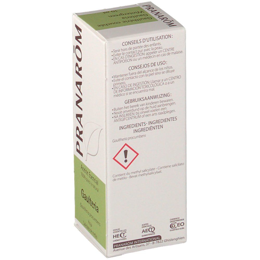 PRANARÔM - Gaulthérie Couchée - Huile Essentielle Chémotypée - Pour Cosmétiques - 100 % Pure Et Naturelle - HECT - 10 ml