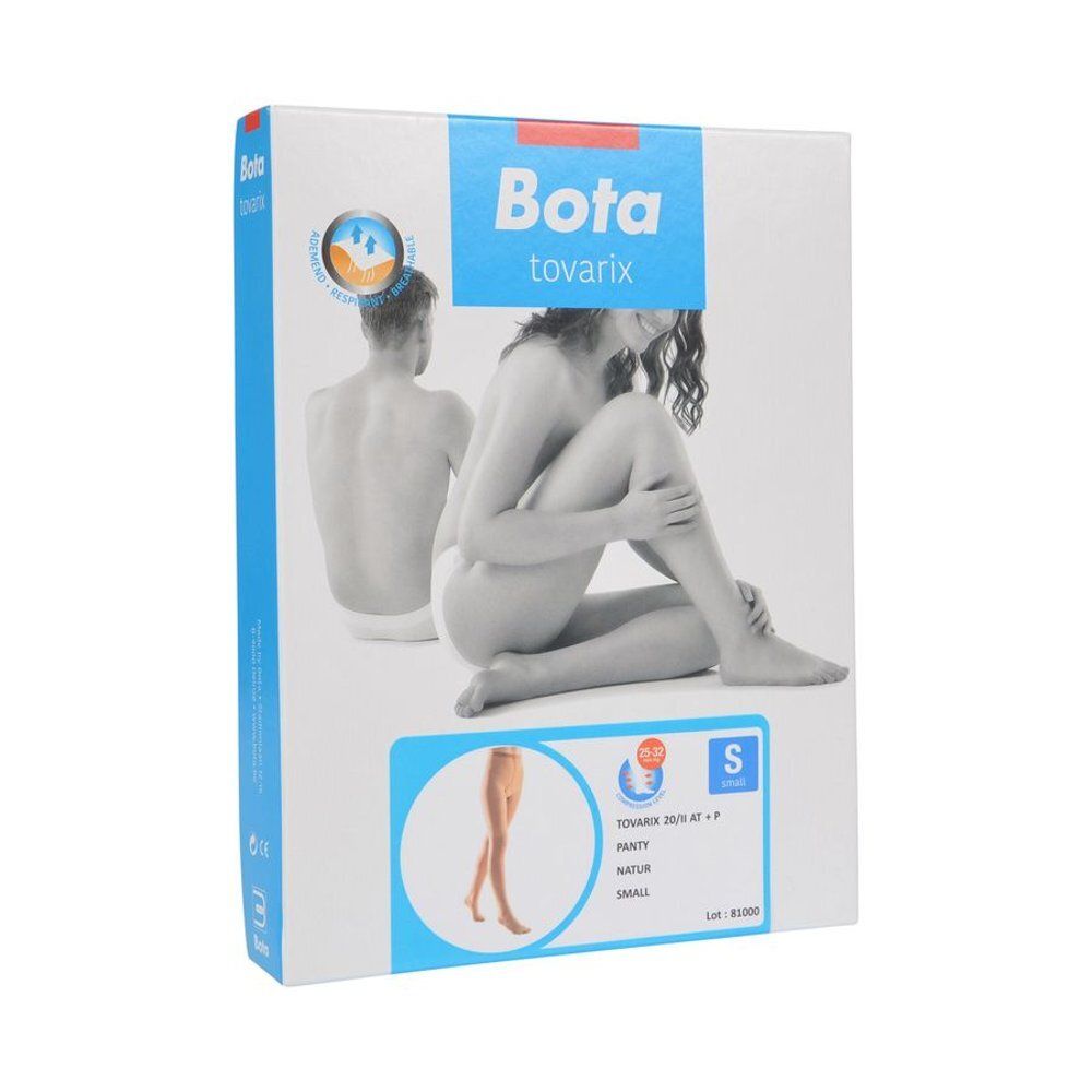 Emballage de Bota Tovarix 20 / ii. L'emballage montre une femme tenant ses jambes.