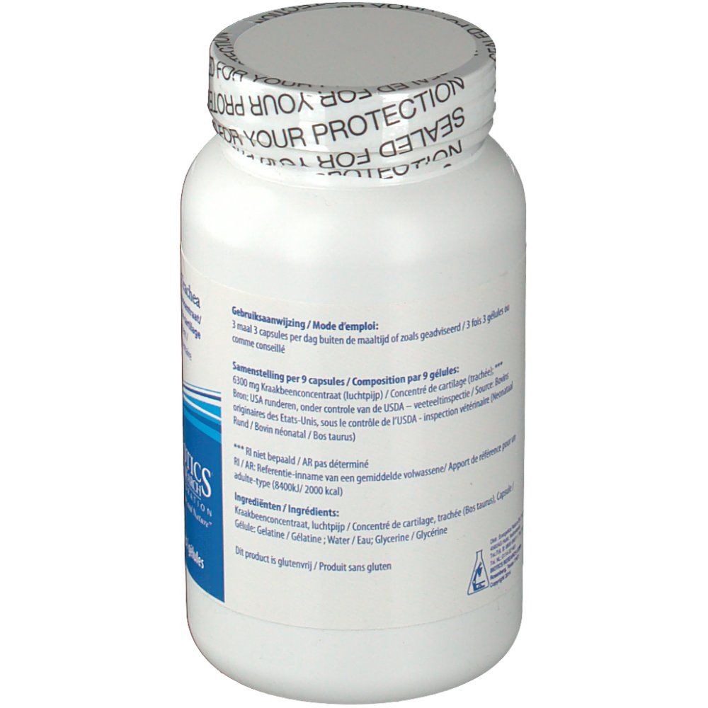 Rückseite einer weißen Flasche. Text: Gebrauchsanweisung, Zusammensetzung, Inhaltsstoffe. Siegel: Sealed for your protection.