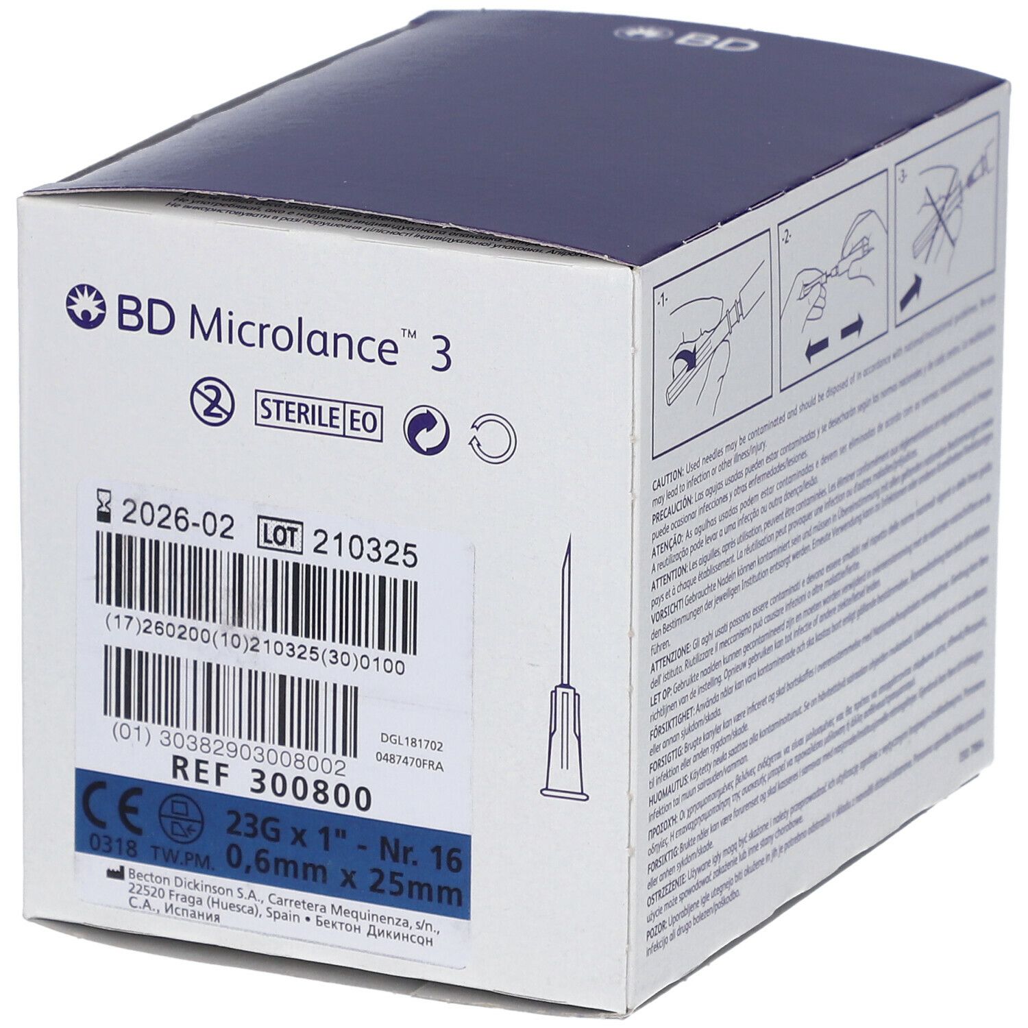 BD Microlance™ 3 Nadeln 23 G 0,6 x 25 mm blau