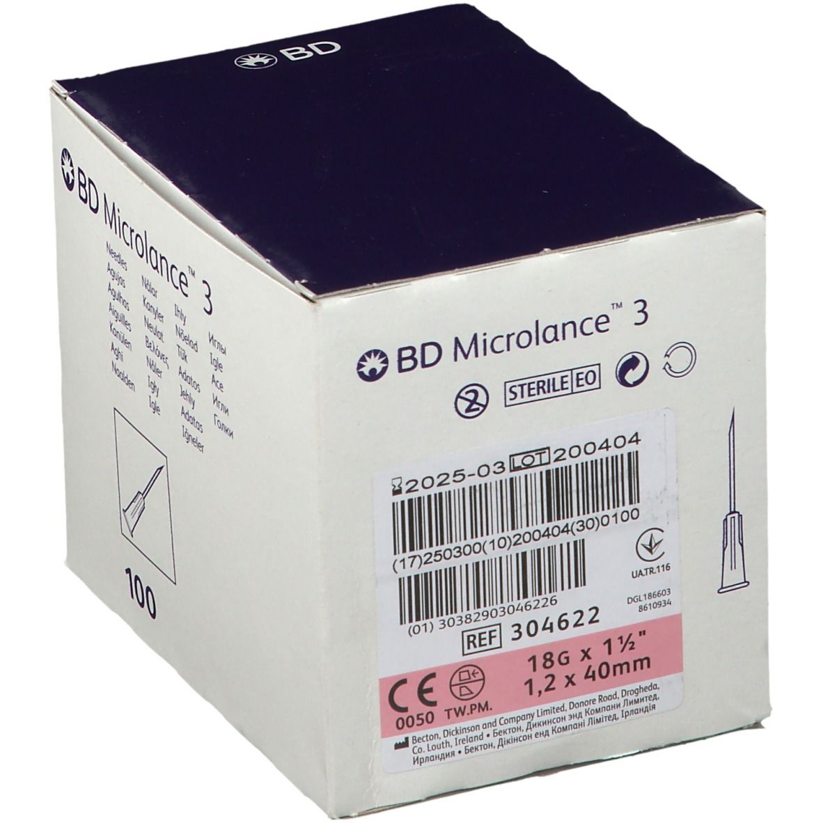 BD Microlance™ 3 Nadeln 18 G 1,2 x 40 mm rosa