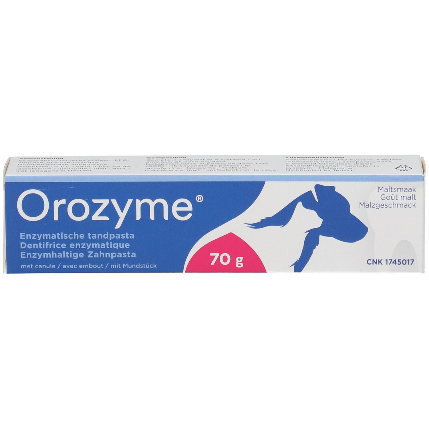 OROZYME® Enzymhaltige Zahnpasta mit Malzgeschmack für Hunde und Katzen