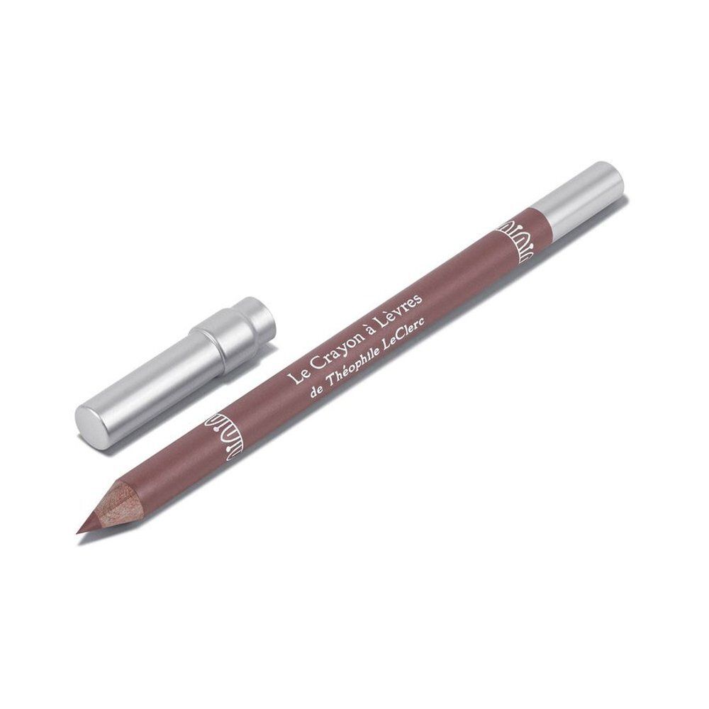 Crayon à lèvres avec extrémité argentée et capuchon. Marque : T.LeClerc. Produit : Le Crayon à Lèvres.