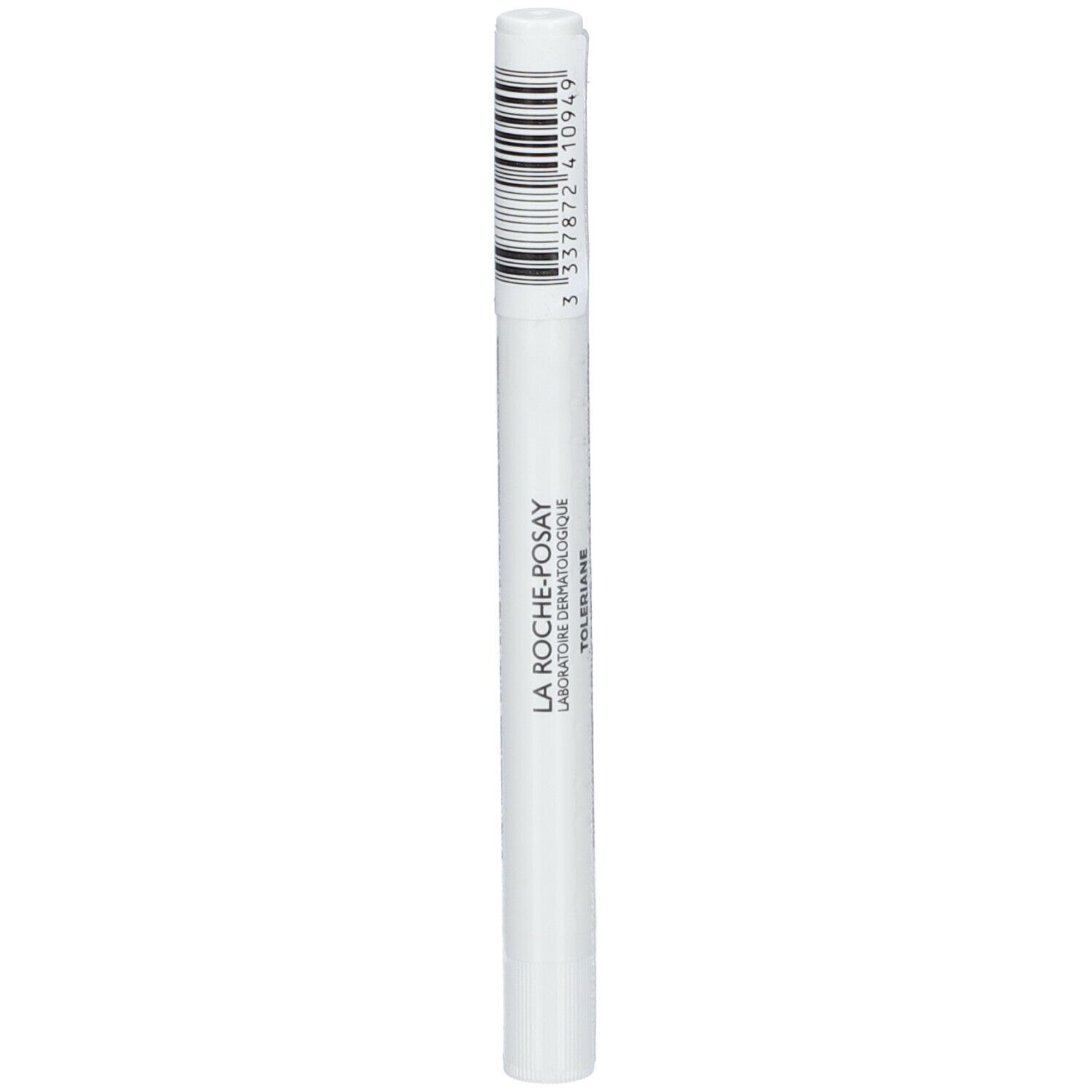 Weißer Stift mit schwarzem Barcode. Aufschrift: LA ROCHE-POSAY TOLERIANE.