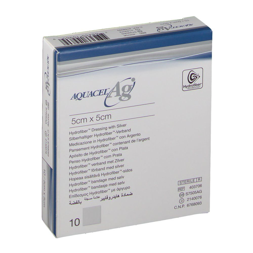 Aquacel Ag Pansement Hydrofiber™ Sterile 5 cm x 5 cm