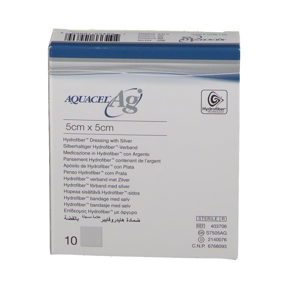 Aquacel Ag Pansement Hydrofiber™ Sterile 5 cm x 5 cm