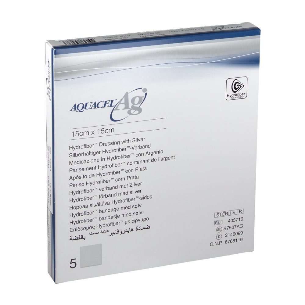 Aquacel Ag Pansement Hydrofiber™ Sterile 15cm x 15cm