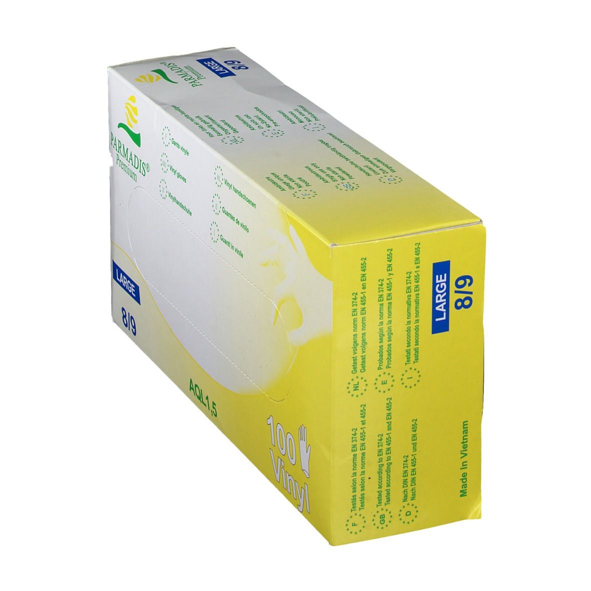 PARMADIS® Premium Gants en vinyle Taille L 8/9