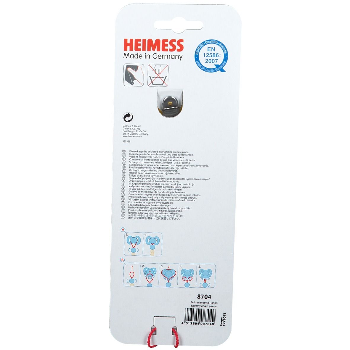 Heimess Accroche-tétine en bois multicolore