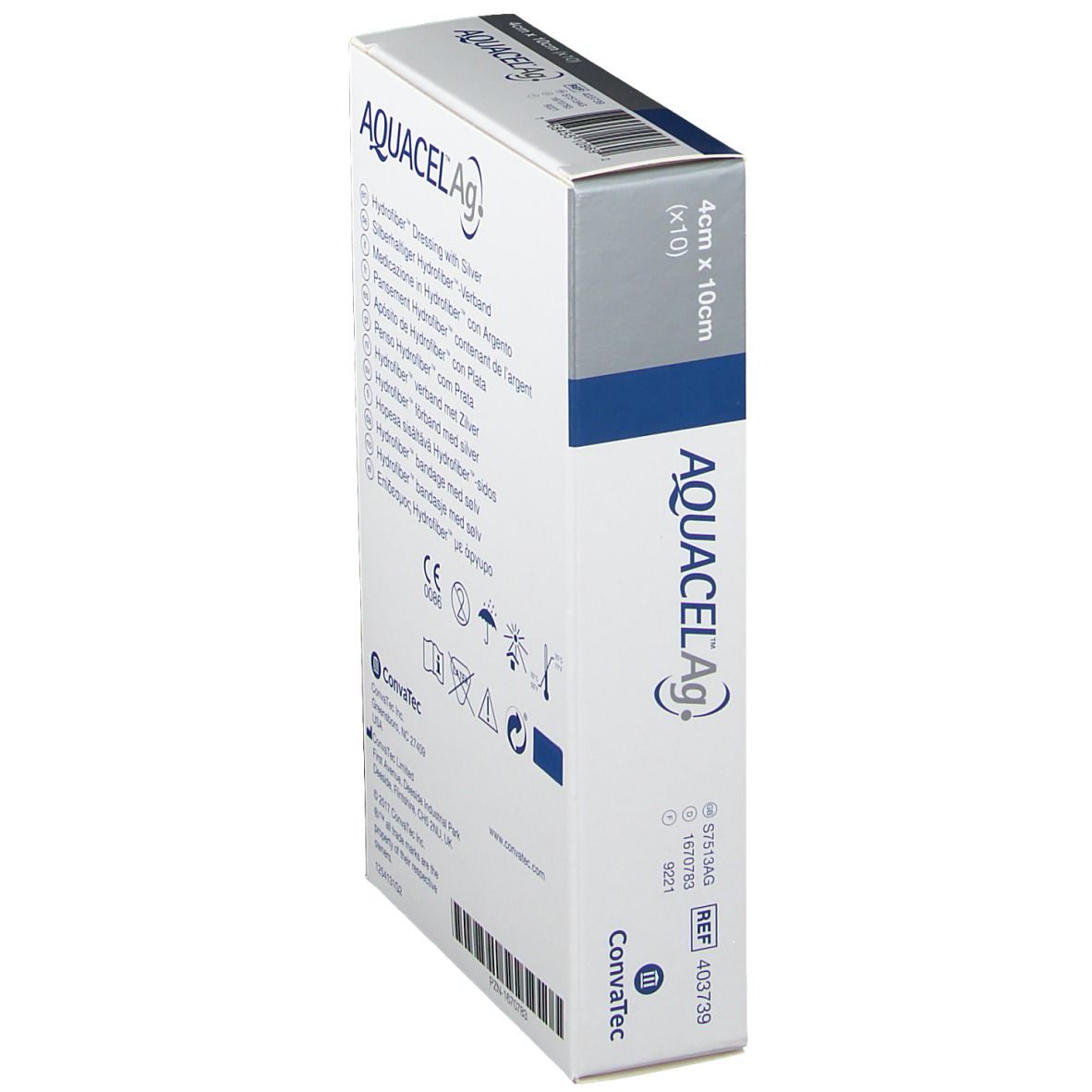 AQUACEL™ Ag Silberhaltiger Hydrofiber™ Verband steril 4 x 10 cm