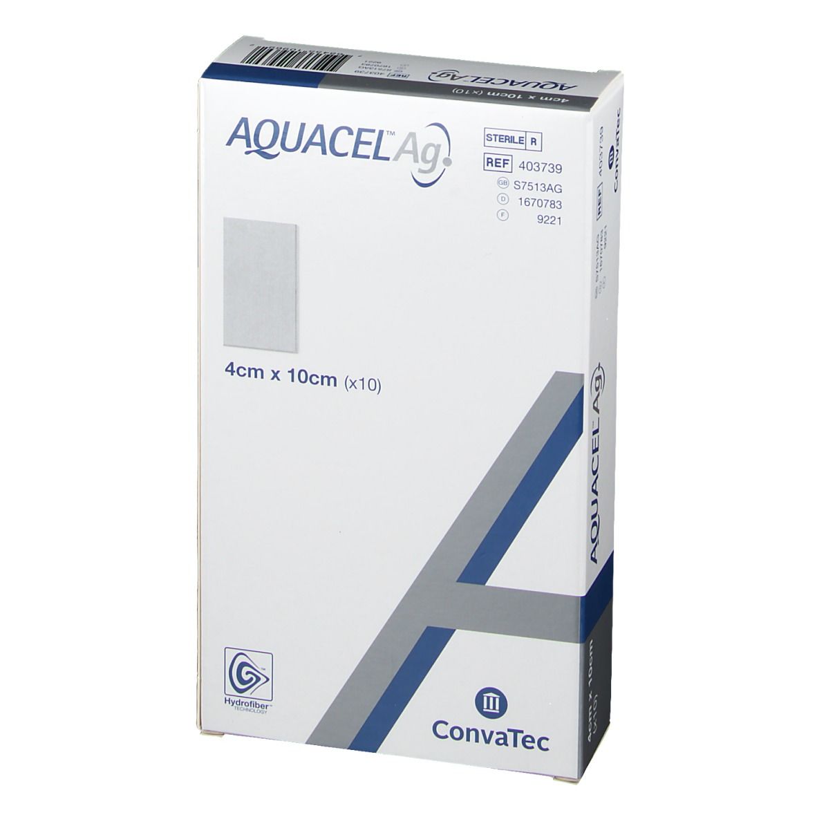 AQUACEL™ Ag Silberhaltiger Hydrofiber™ Verband steril 4 x 10 cm