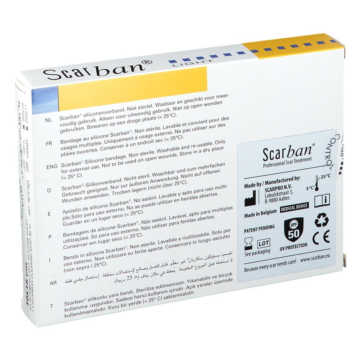 Scarban Light Silicone Sheet 10 cm x 15 cm