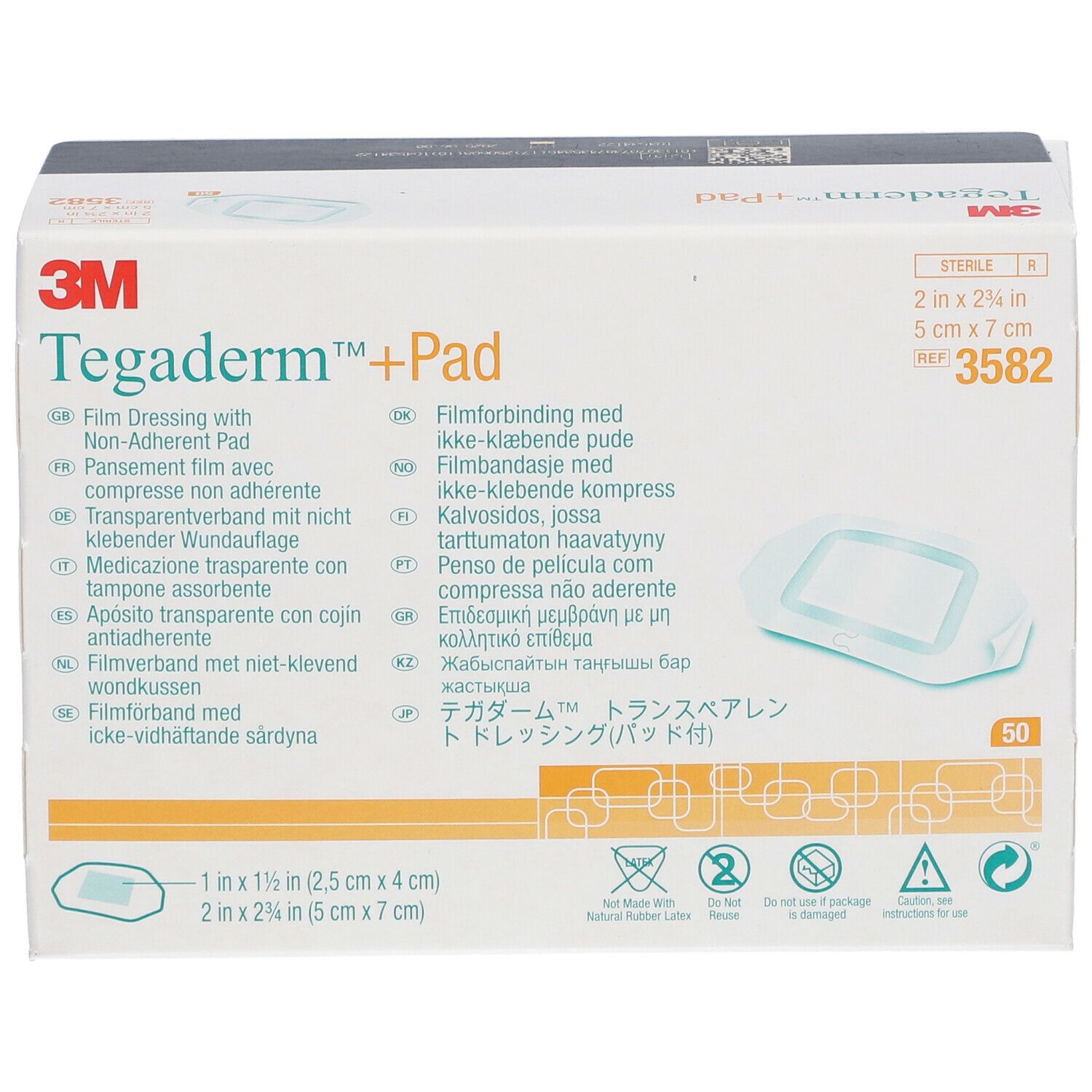 3M Tegaderm™ + Pad Transparent Stérile 5 cm x 7 cm