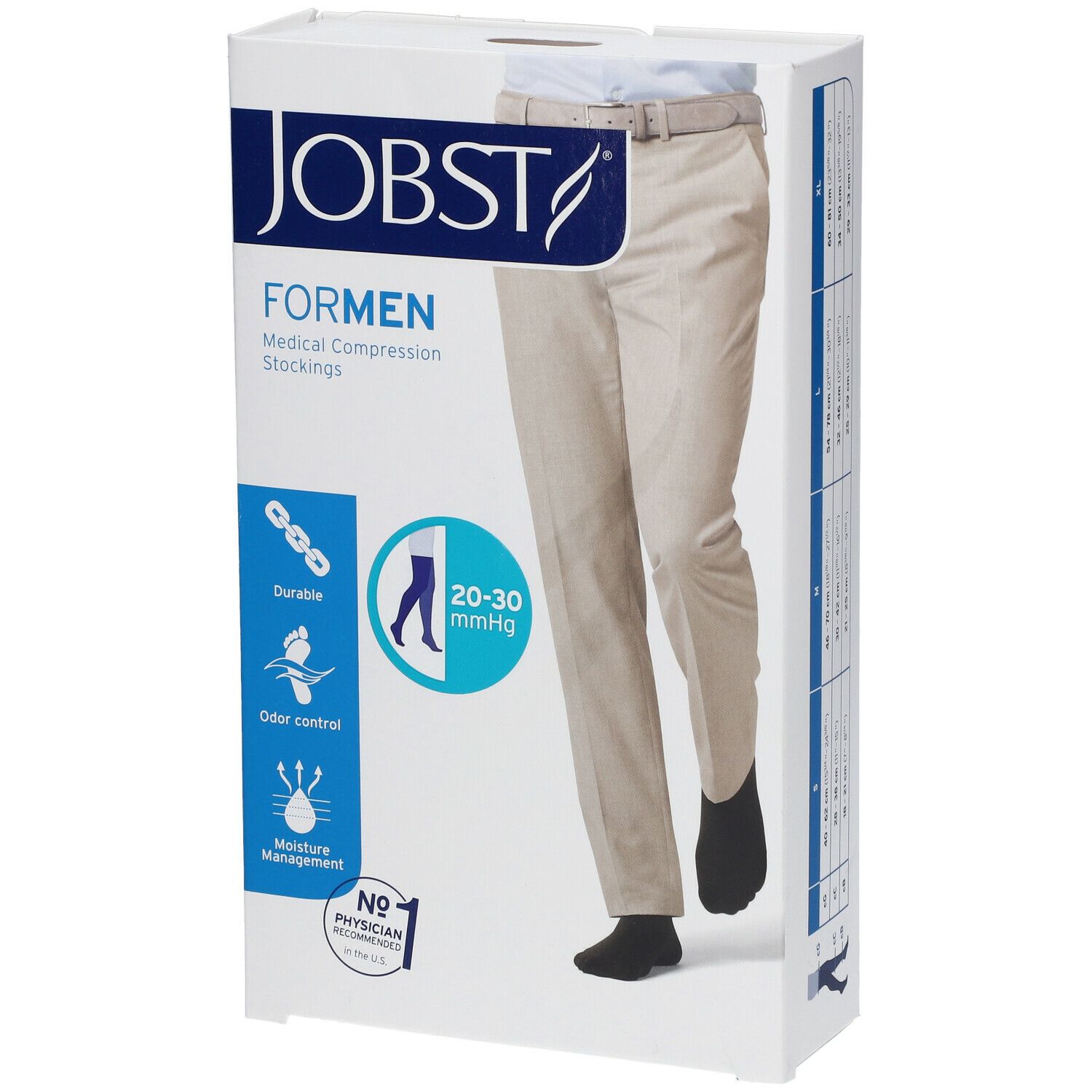 JOBST® for Men Cl 2 Oberschenkelstrümpfe Gr. M Schwarz