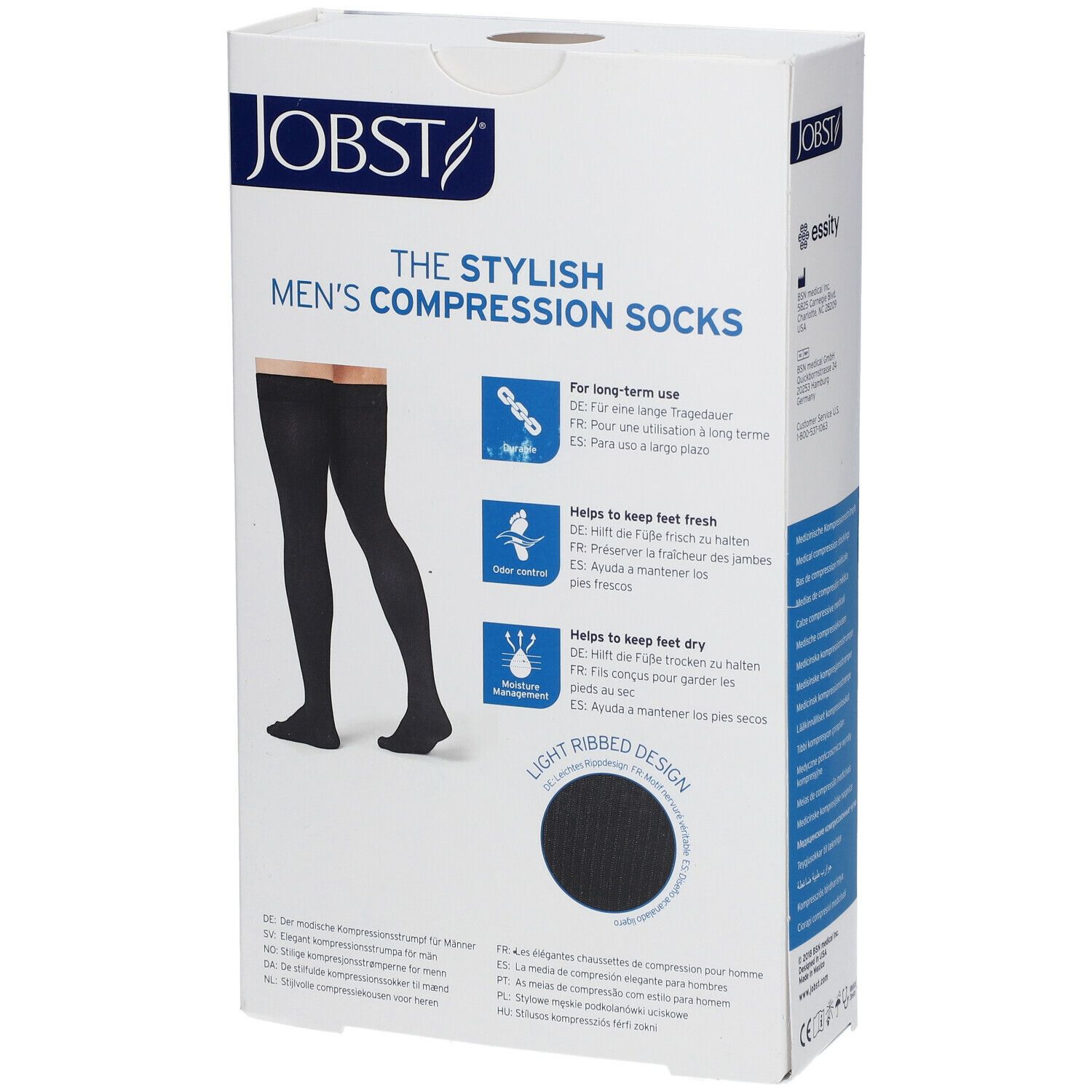 JOBST® for Men Cl 2 Oberschenkelstrümpfe Gr. M Schwarz