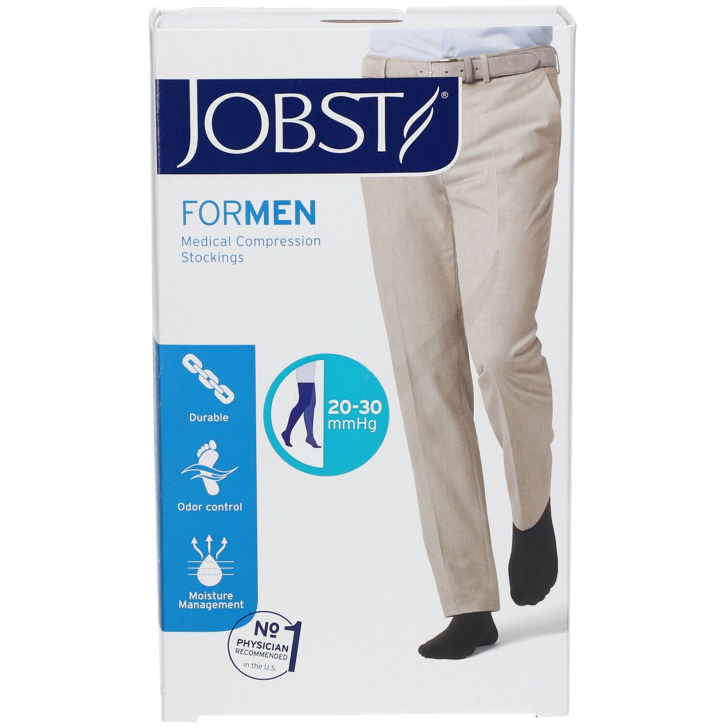 JOBST® for Men Cl 2 Oberschenkelstrümpfe Gr. M Schwarz