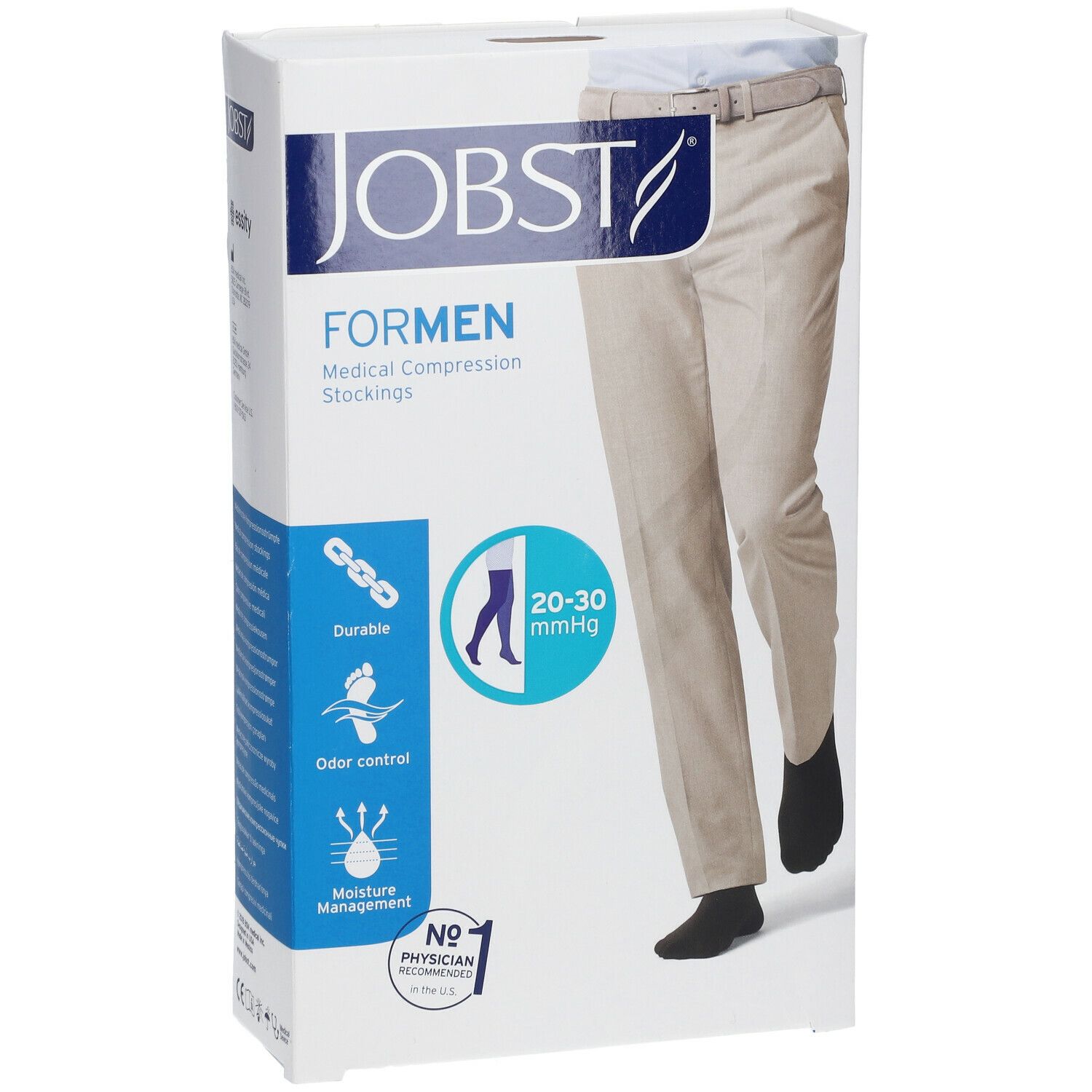 JOBST® for Men Cl 2 Oberschenkelstrümpfe Gr. M Schwarz