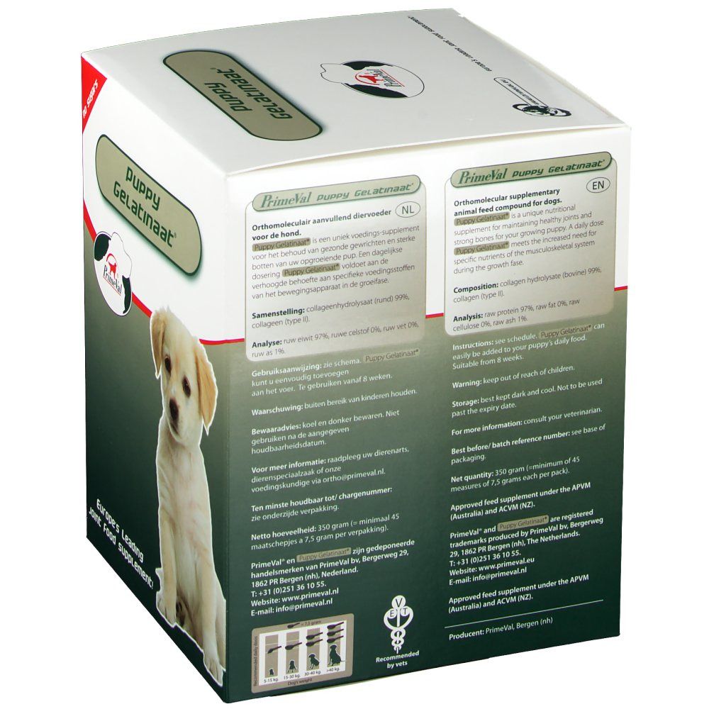 Dos de l'emballage du produit. Texte en allemand, anglais et néerlandais. Contient des informations sur le produit et sa composition.